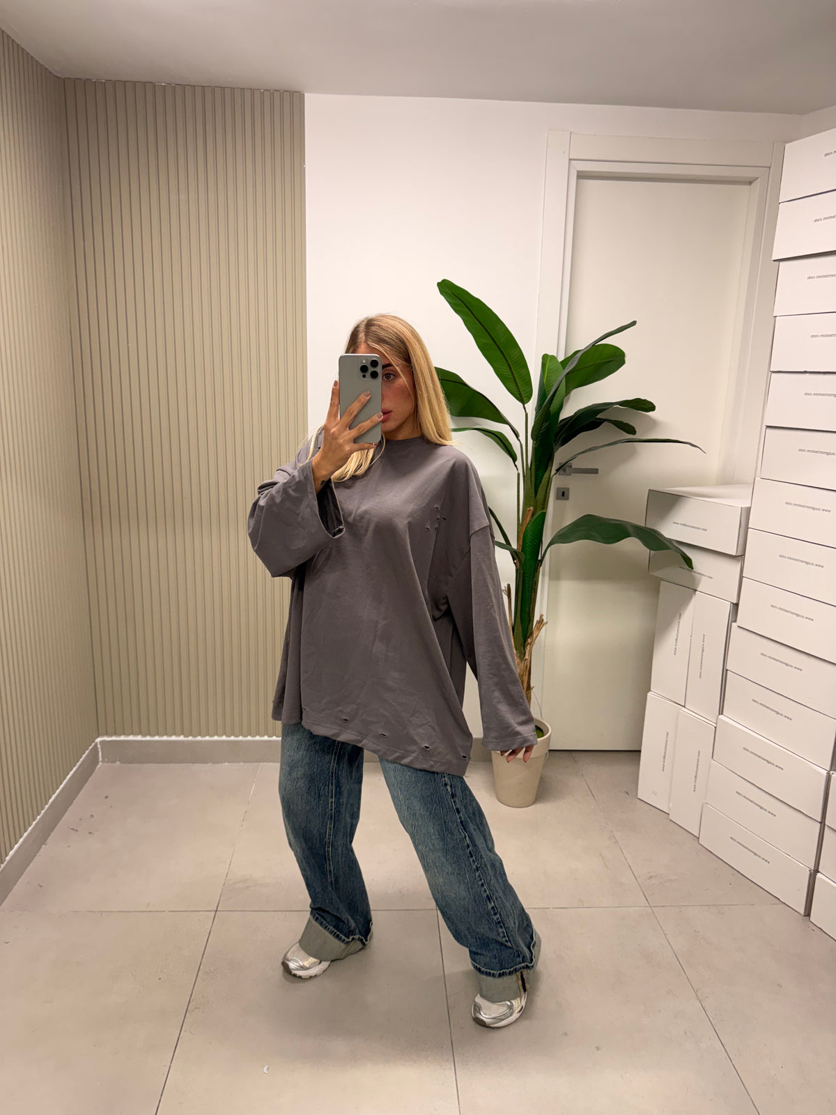 JEANS REGULAR CON PIEGONE