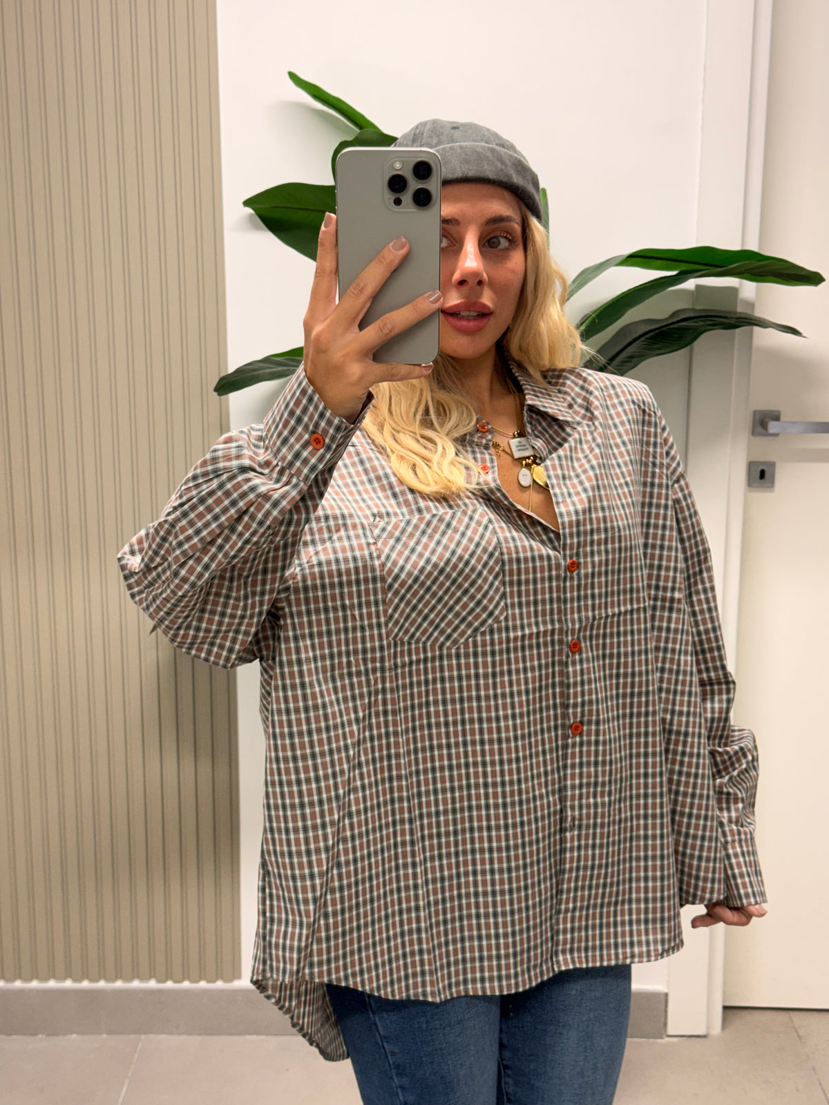 CAMICIA CON SPALLINA BOTTONI ARANCIO
