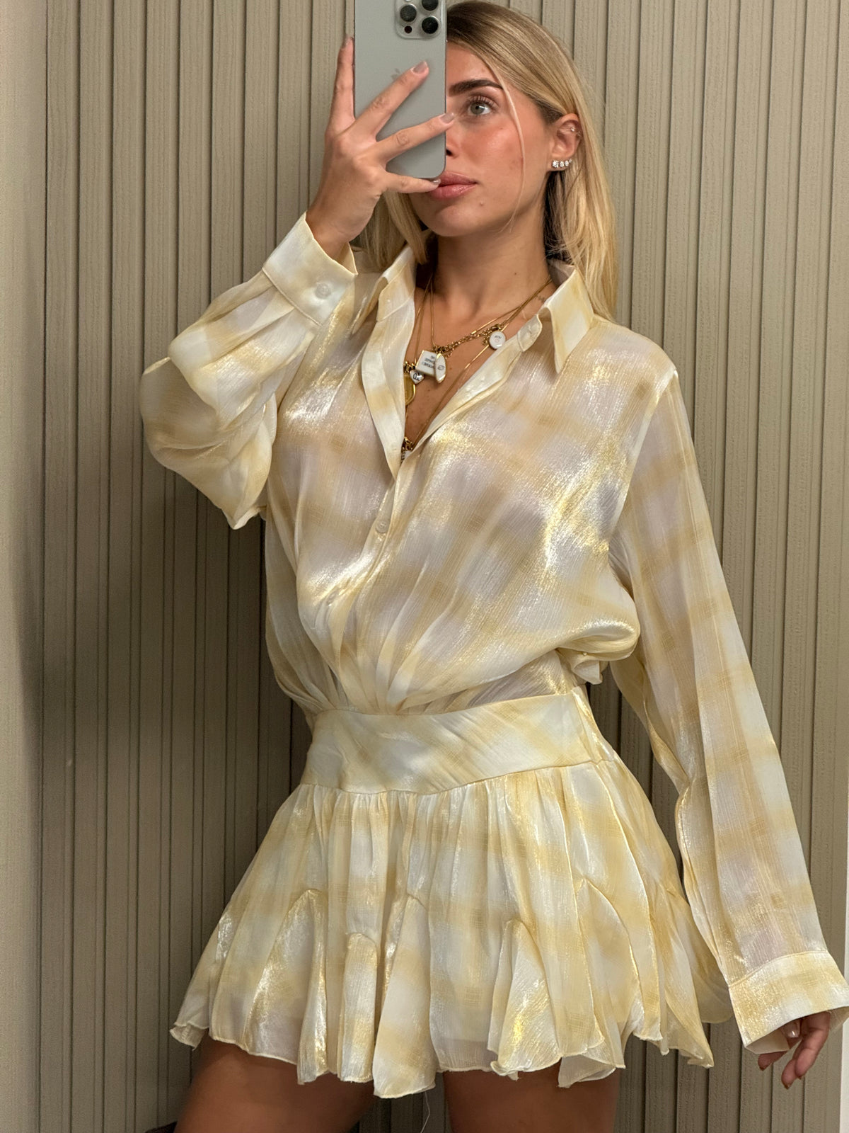MINI DRESS QUADRETTI GIALLO