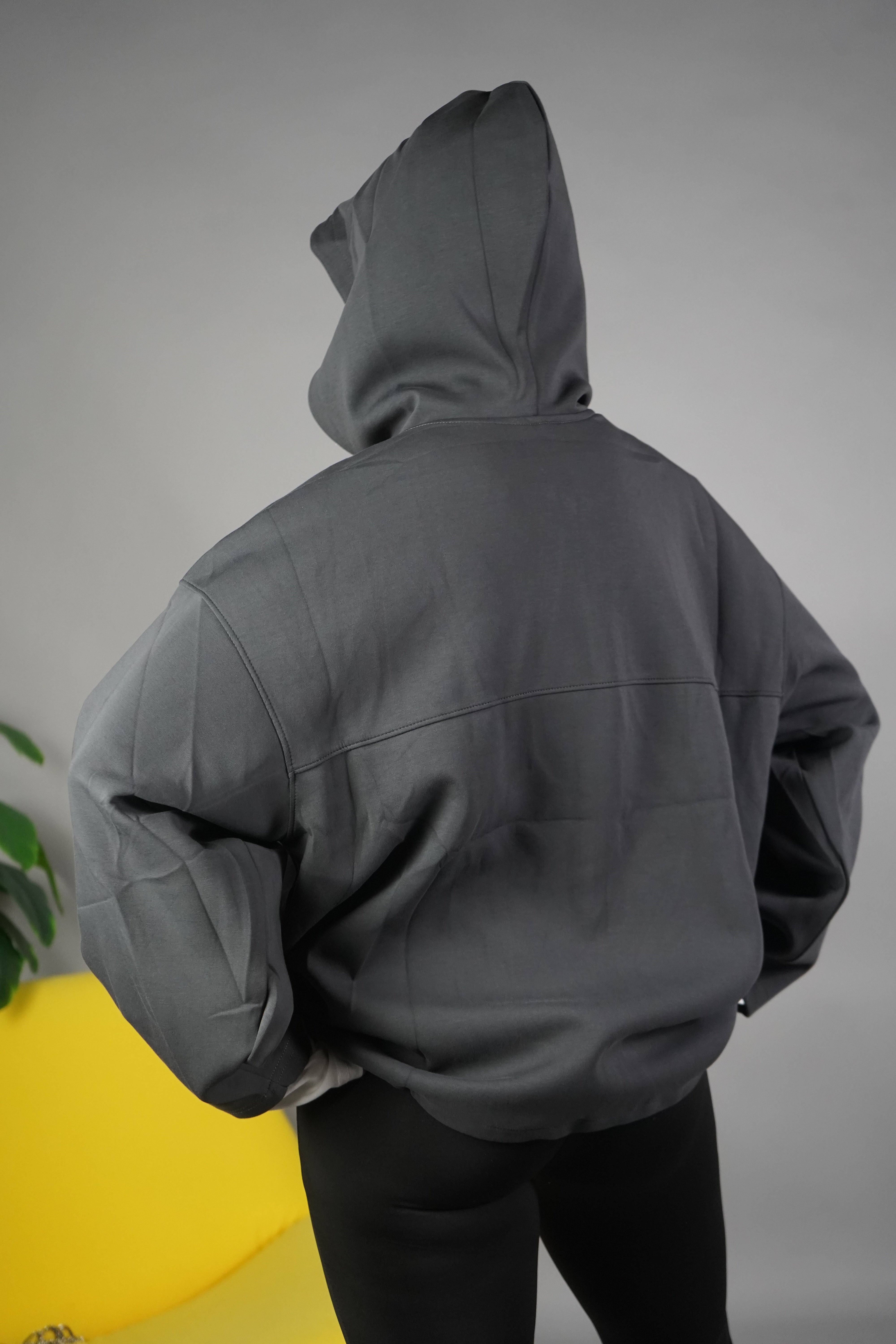 FELPA OVER ZIP GRIGIA