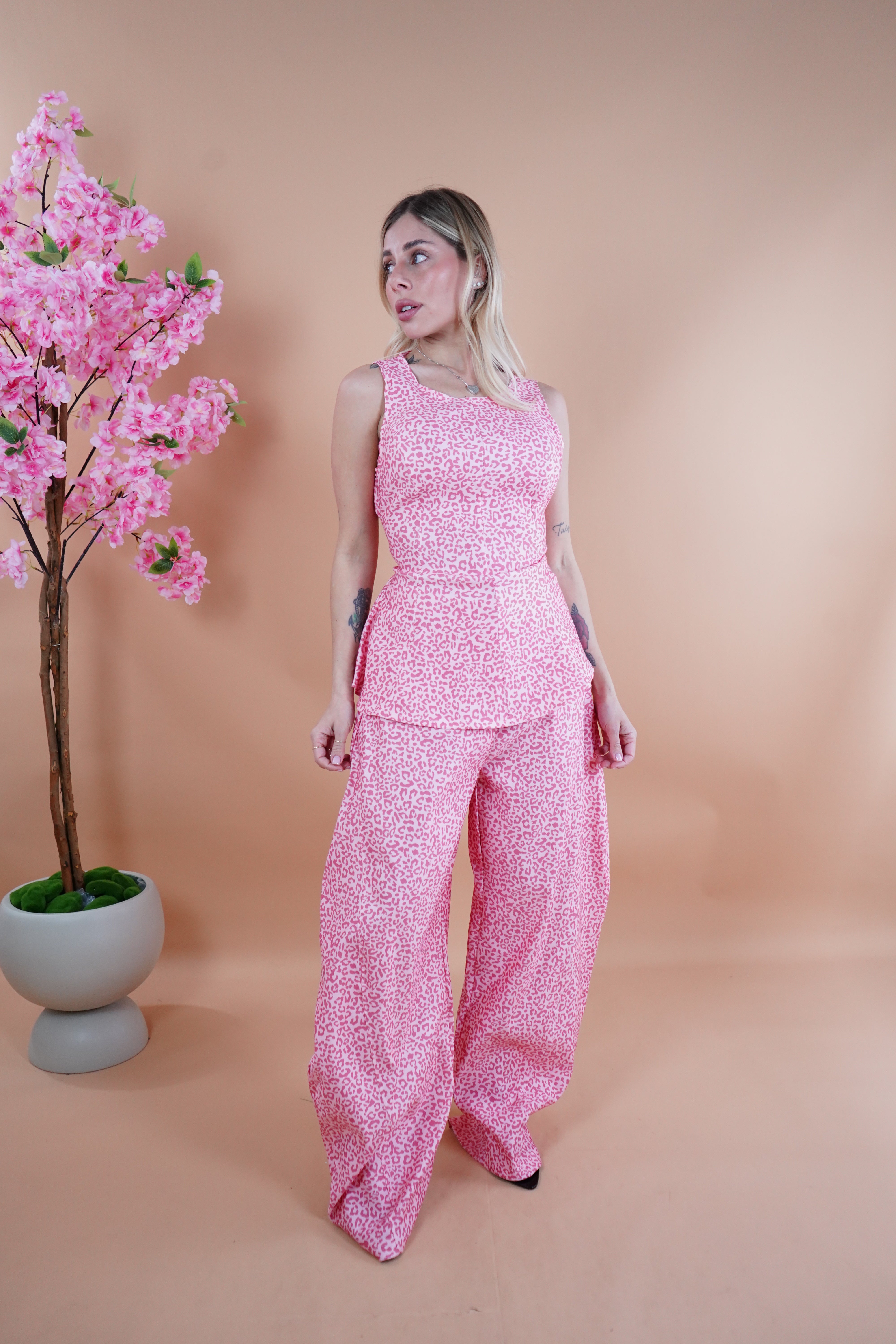 COORDINATO BALLON ANIMALIER ROSA