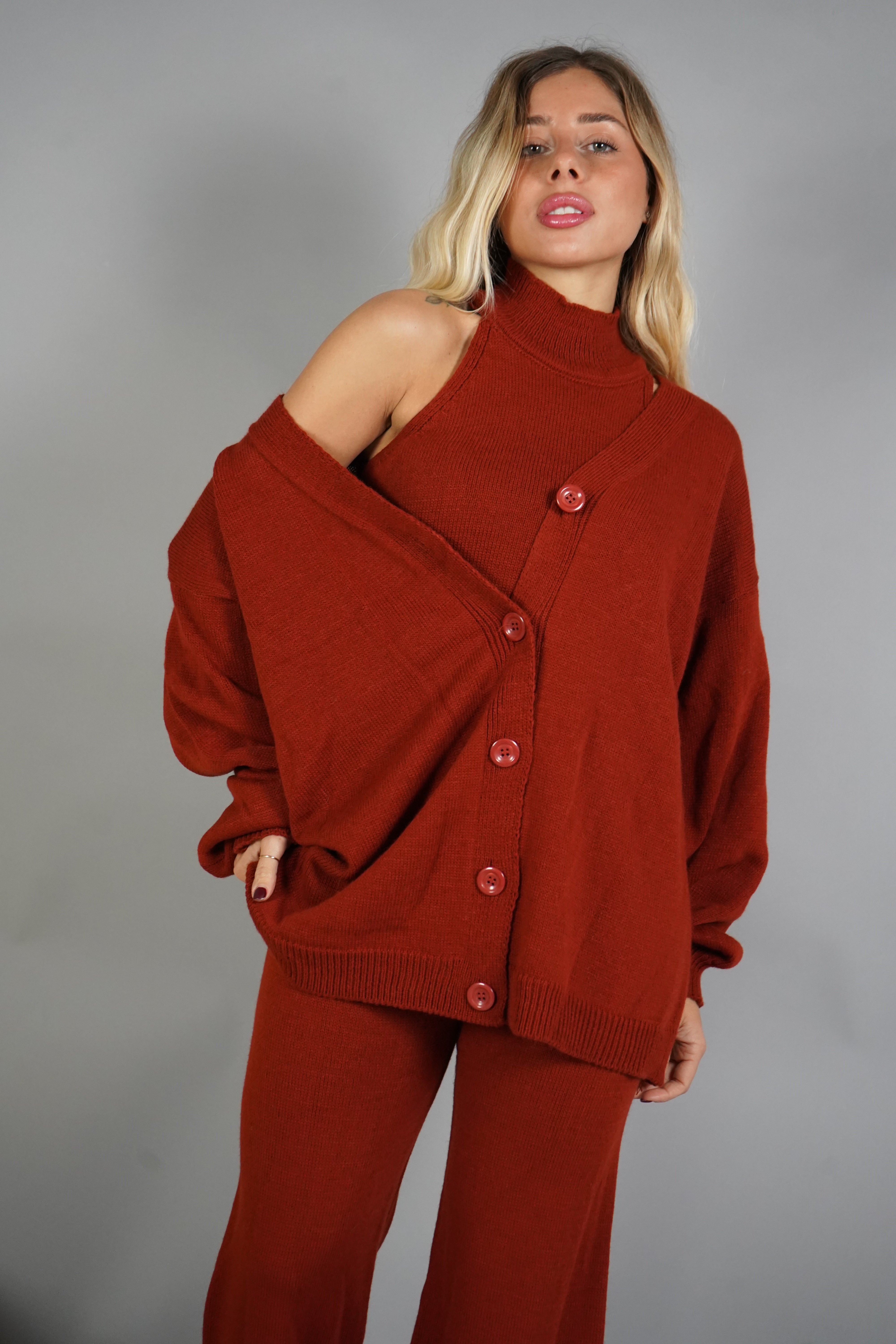 COORDINATO TRE PEZZI LANA COCCIO