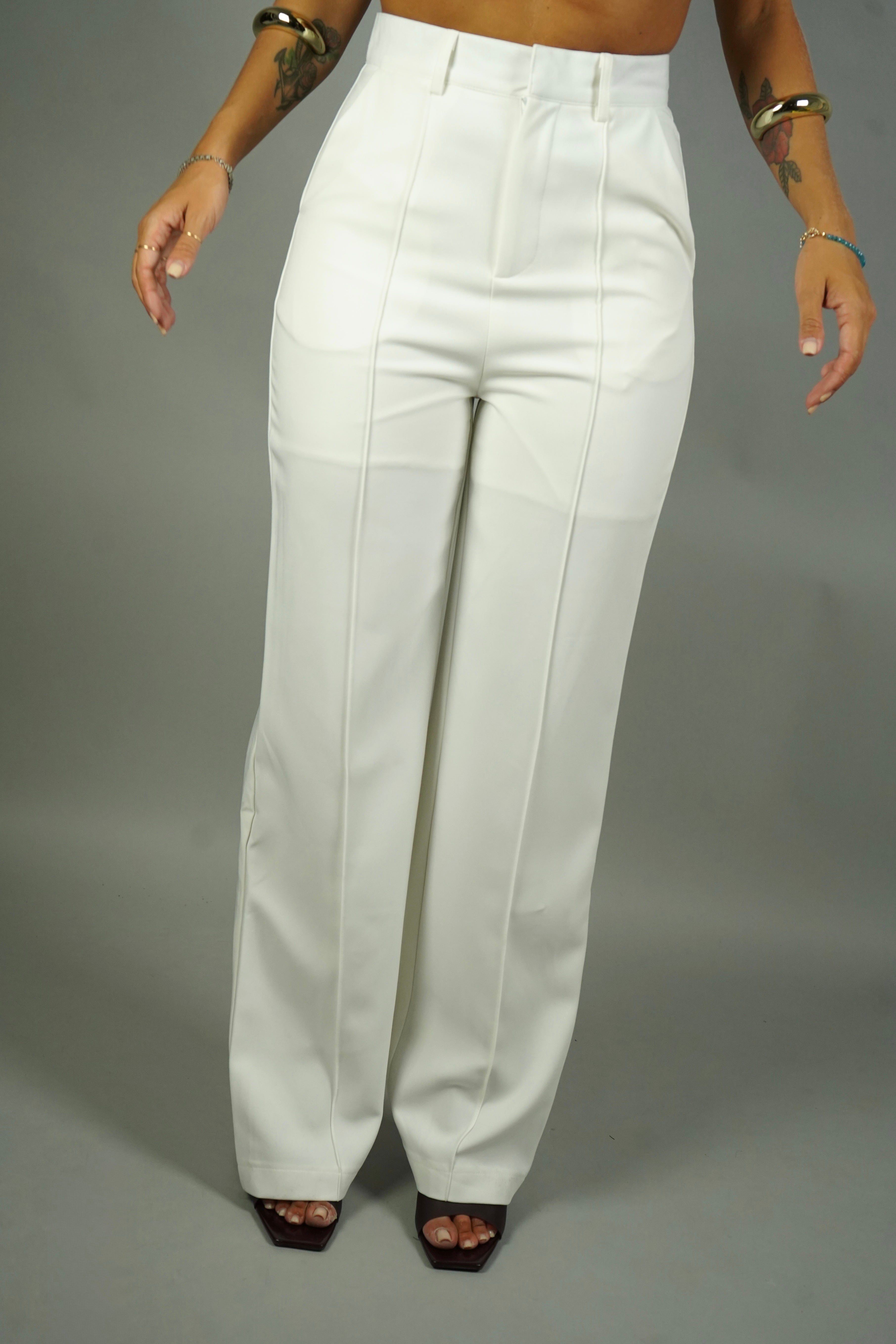 PANTALONE GAMBA DRITTA BIANCO