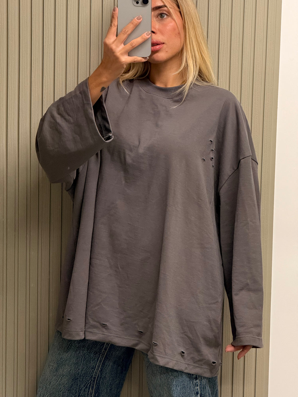 MAXI T-SHIRT BAROCK STRAPPI GRIGIO SCURO