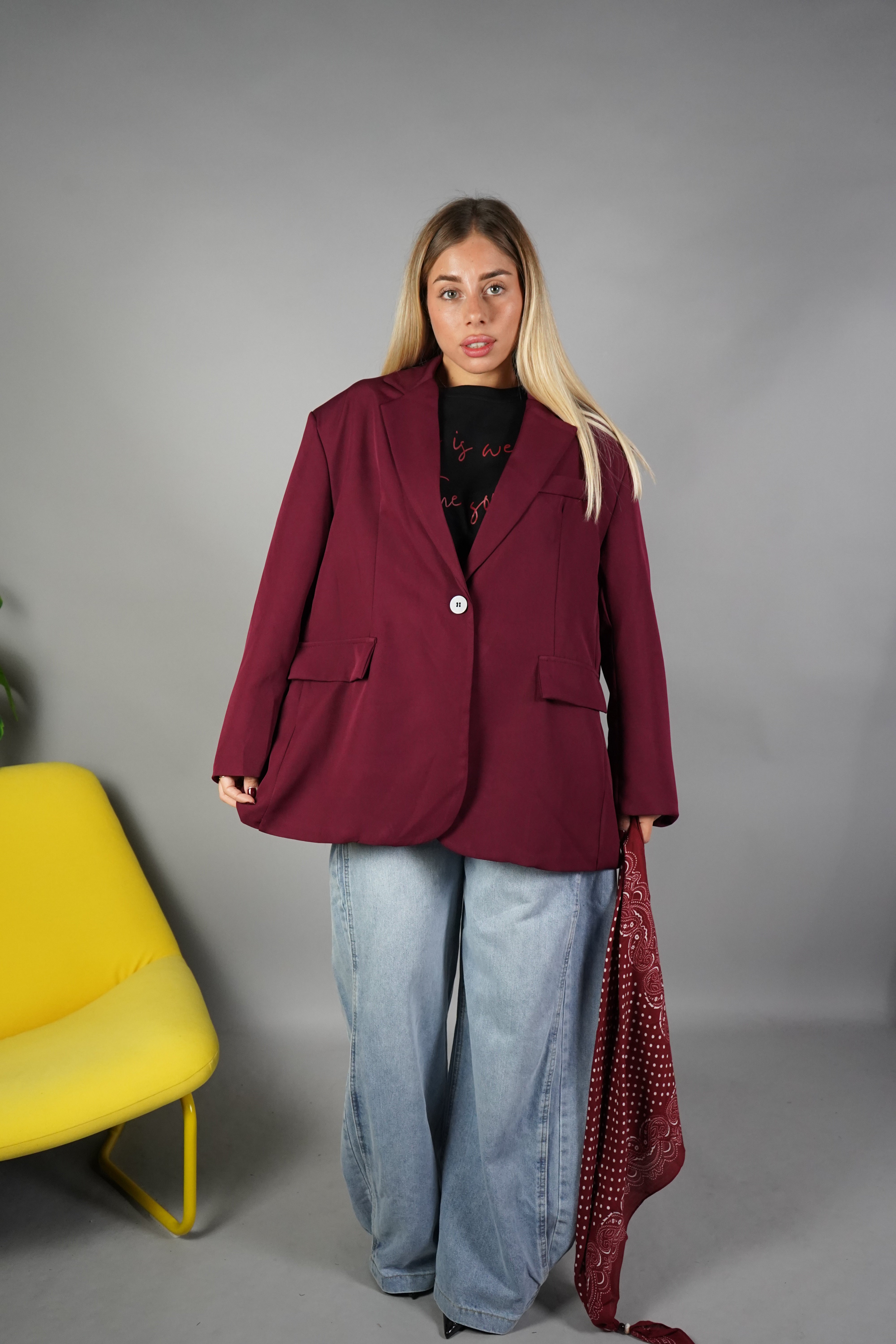 BLAZER OVERSIZE BORDEAUX