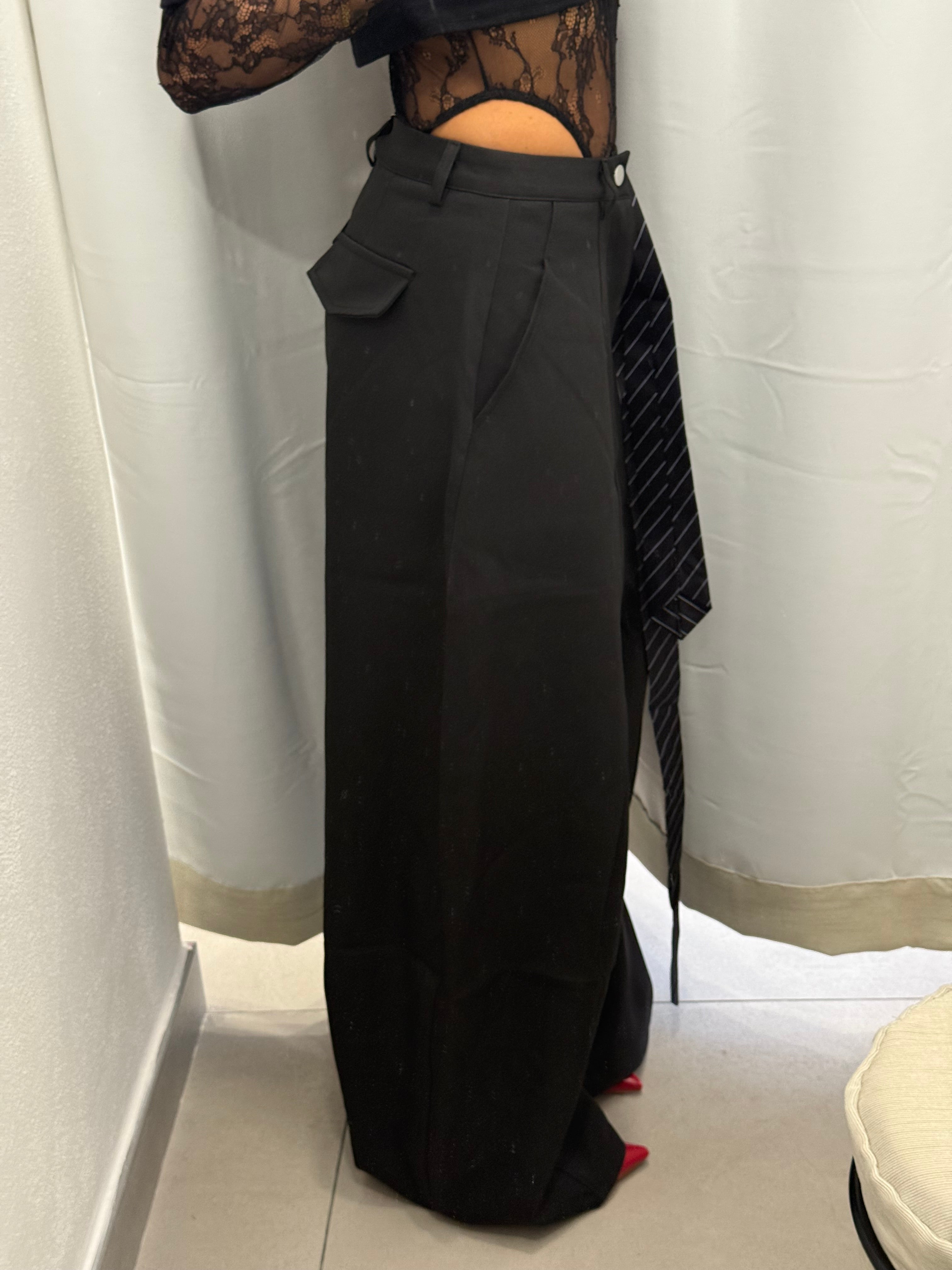 PANTALONE BALLON CRAVATTA NERO
