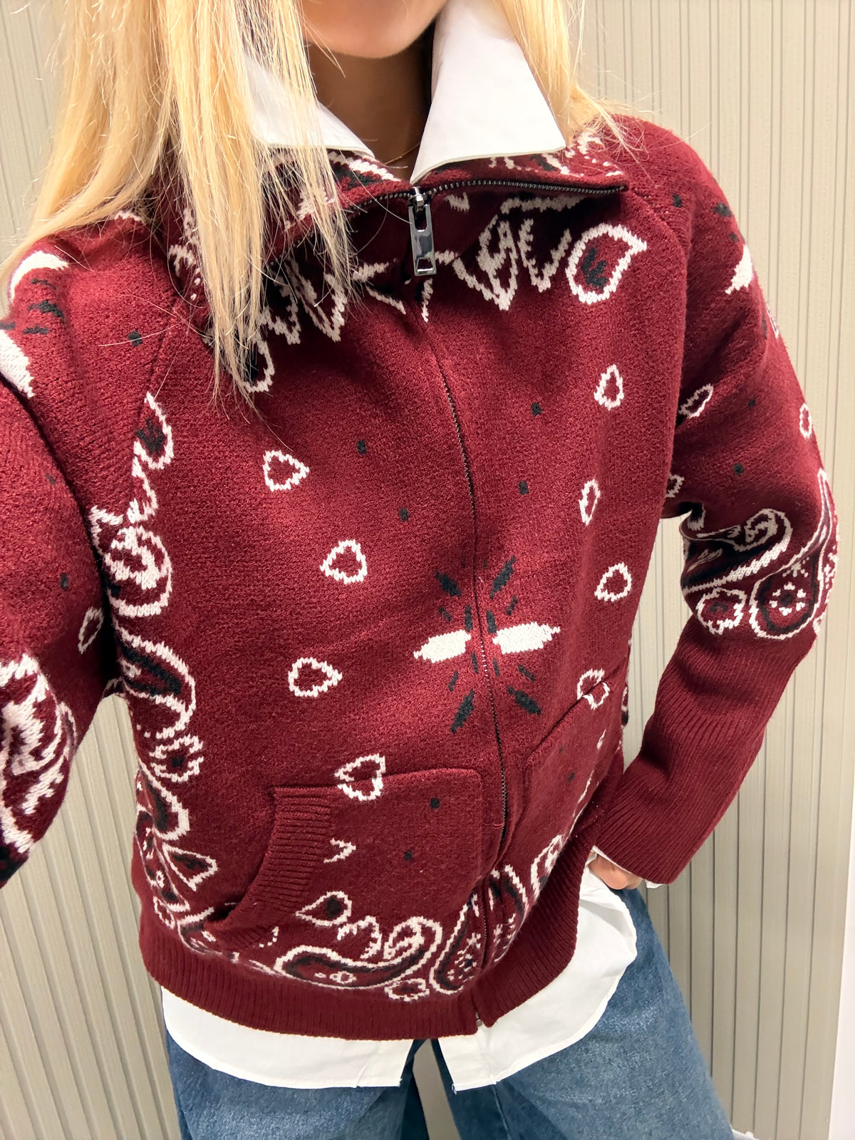 CARDIGAN GINEVRA BORDEAUX