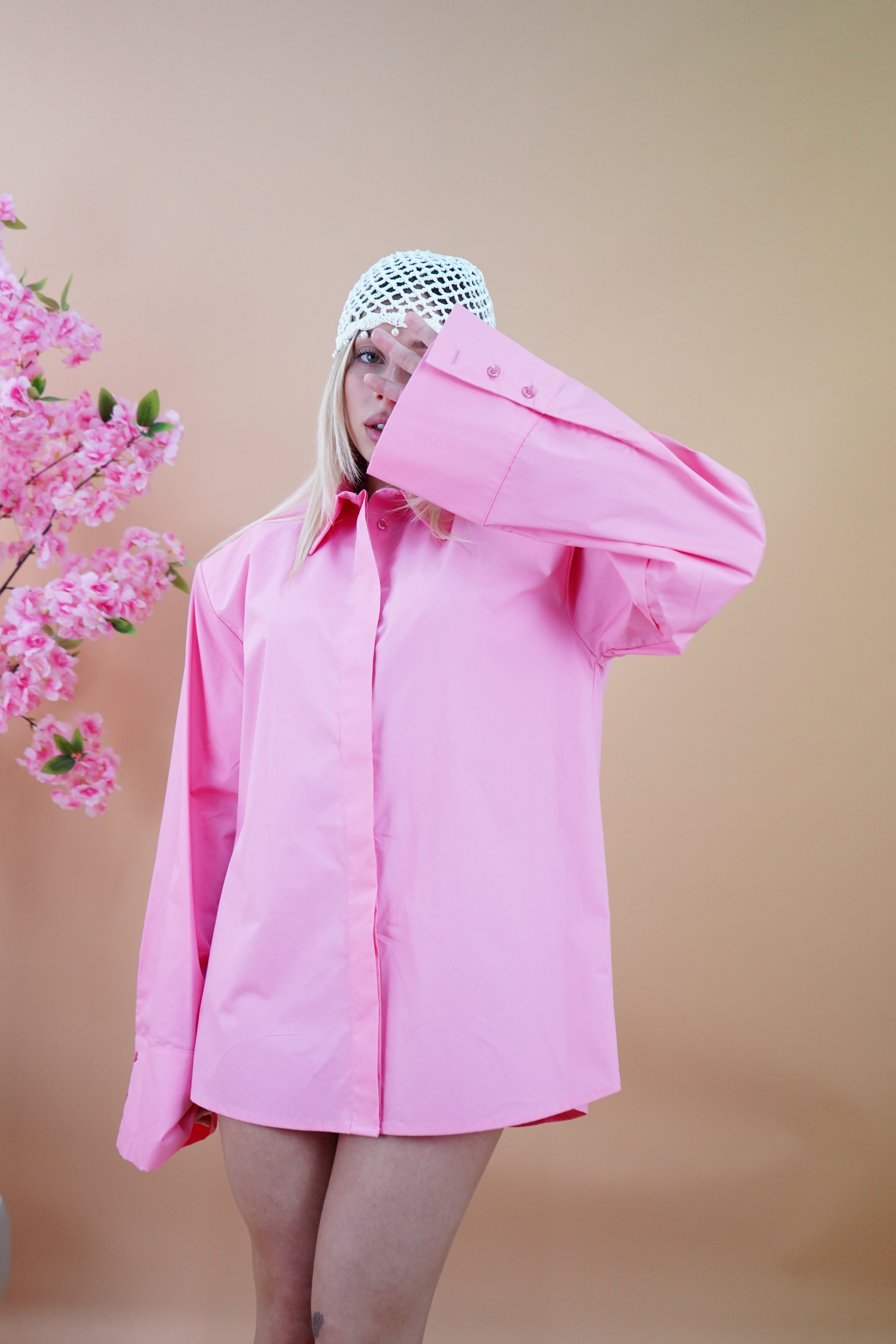 MAXI CAMICIA CON SPALLINA GILDA ROSA