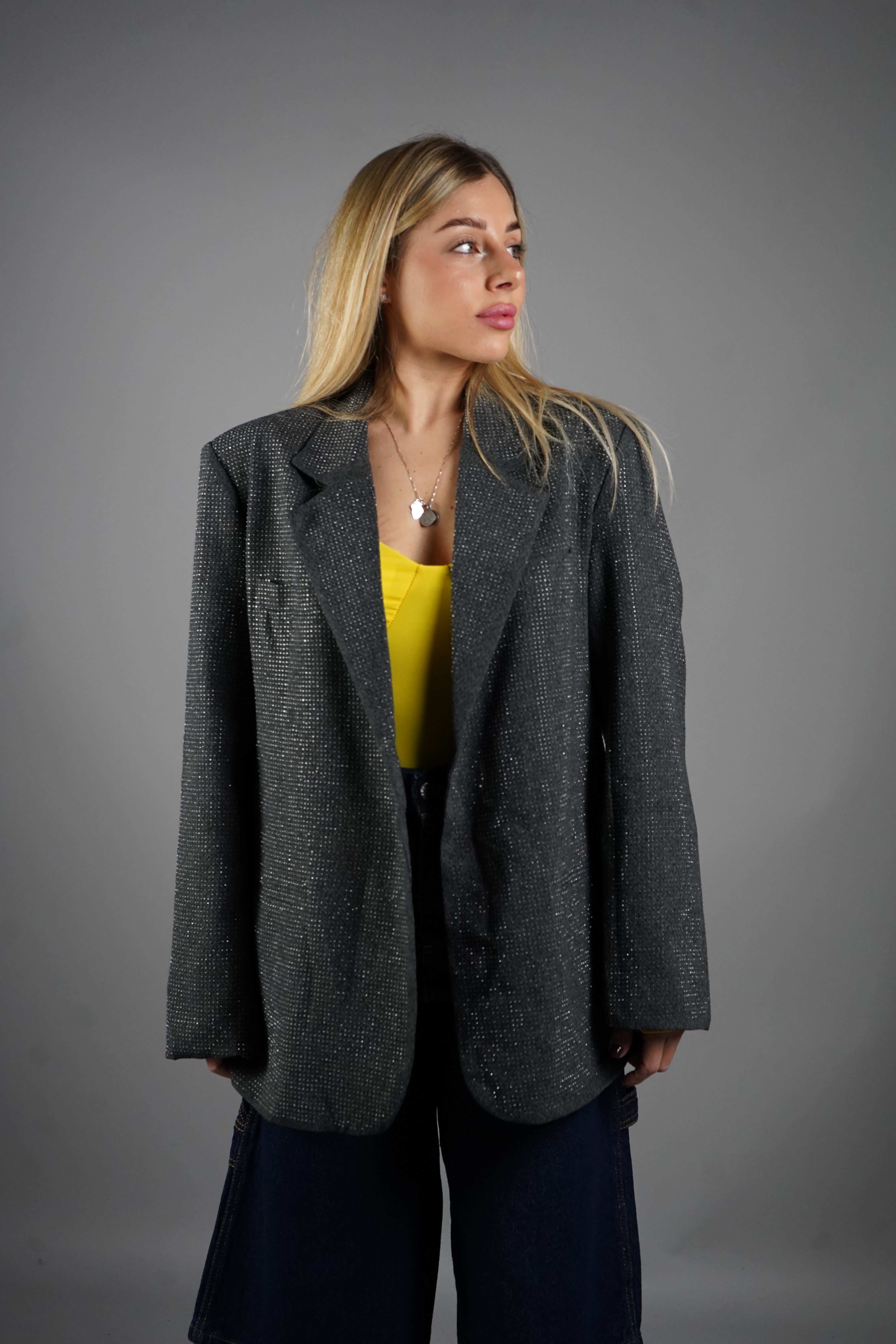 BLAZER STRASS GRIGIO SCURO