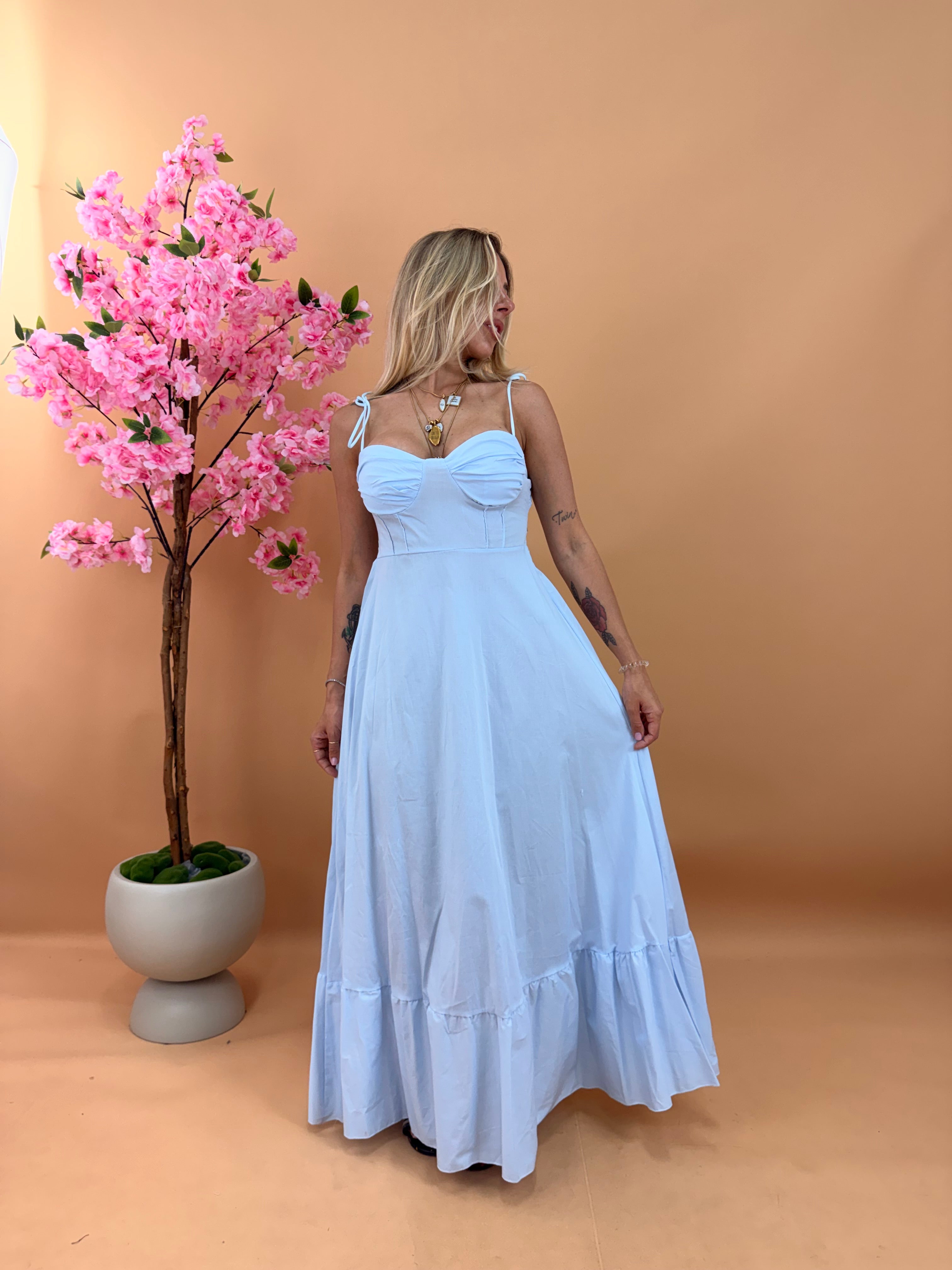 LONG DRESS ZAIRA AZZURRO