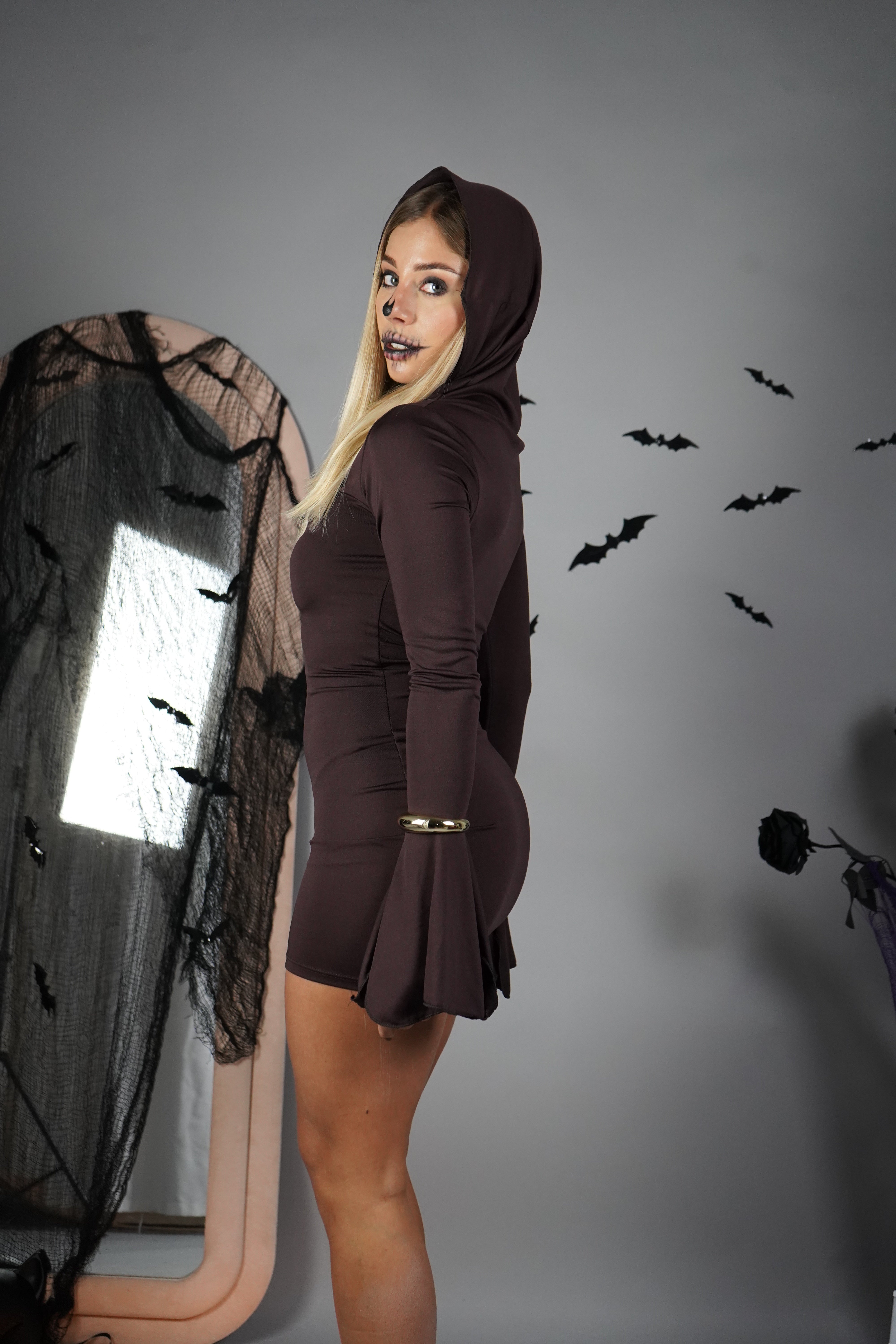 MINI DRESS CAPPUCCIO MARRONE