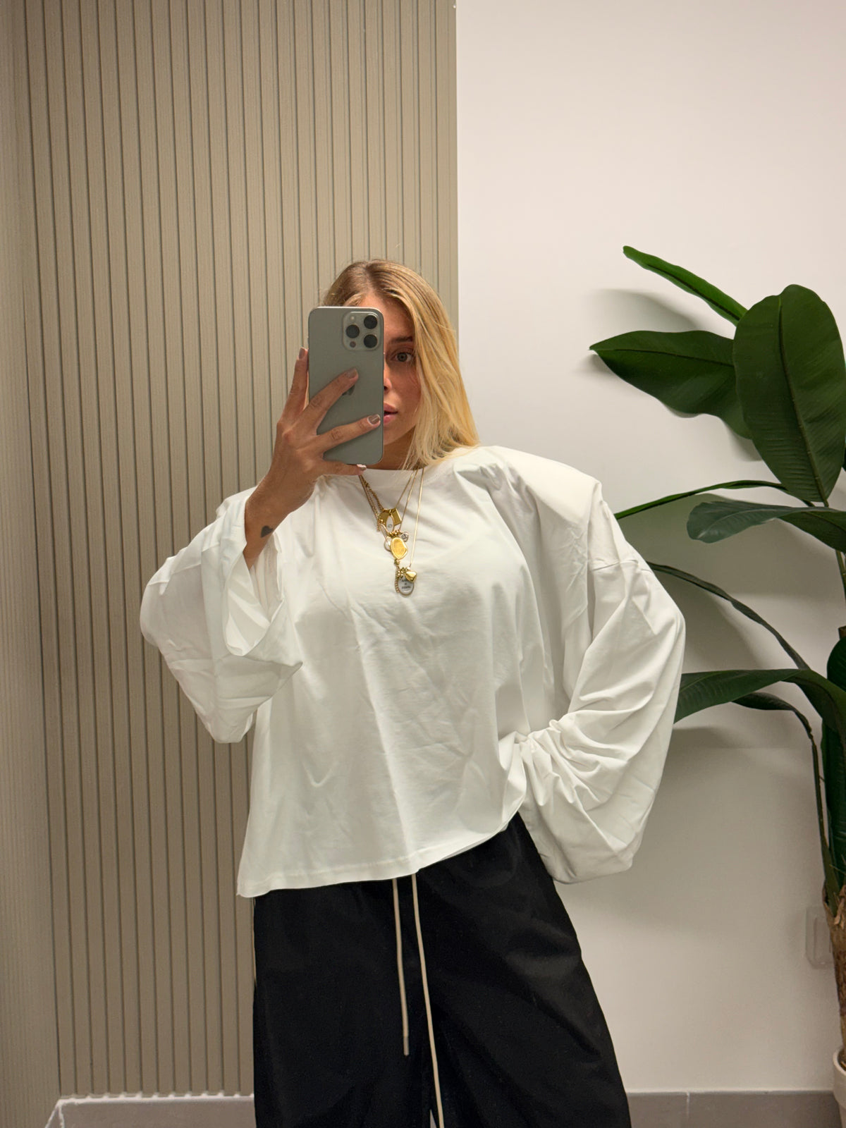 T-SHIRT BOXY LONG SLEVEE BIANCA