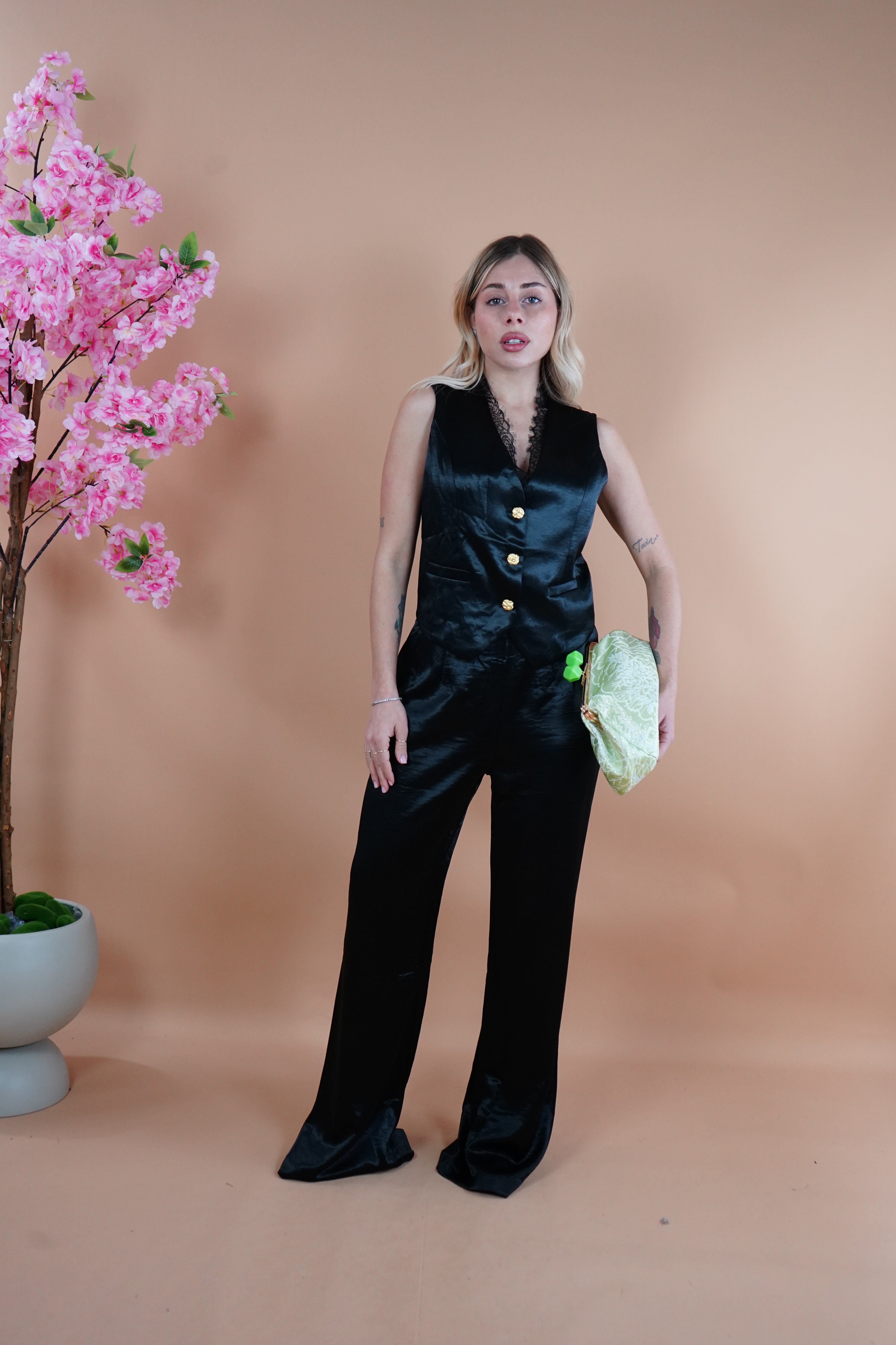 TAILLEUR SATIN GIOVANNA NERO