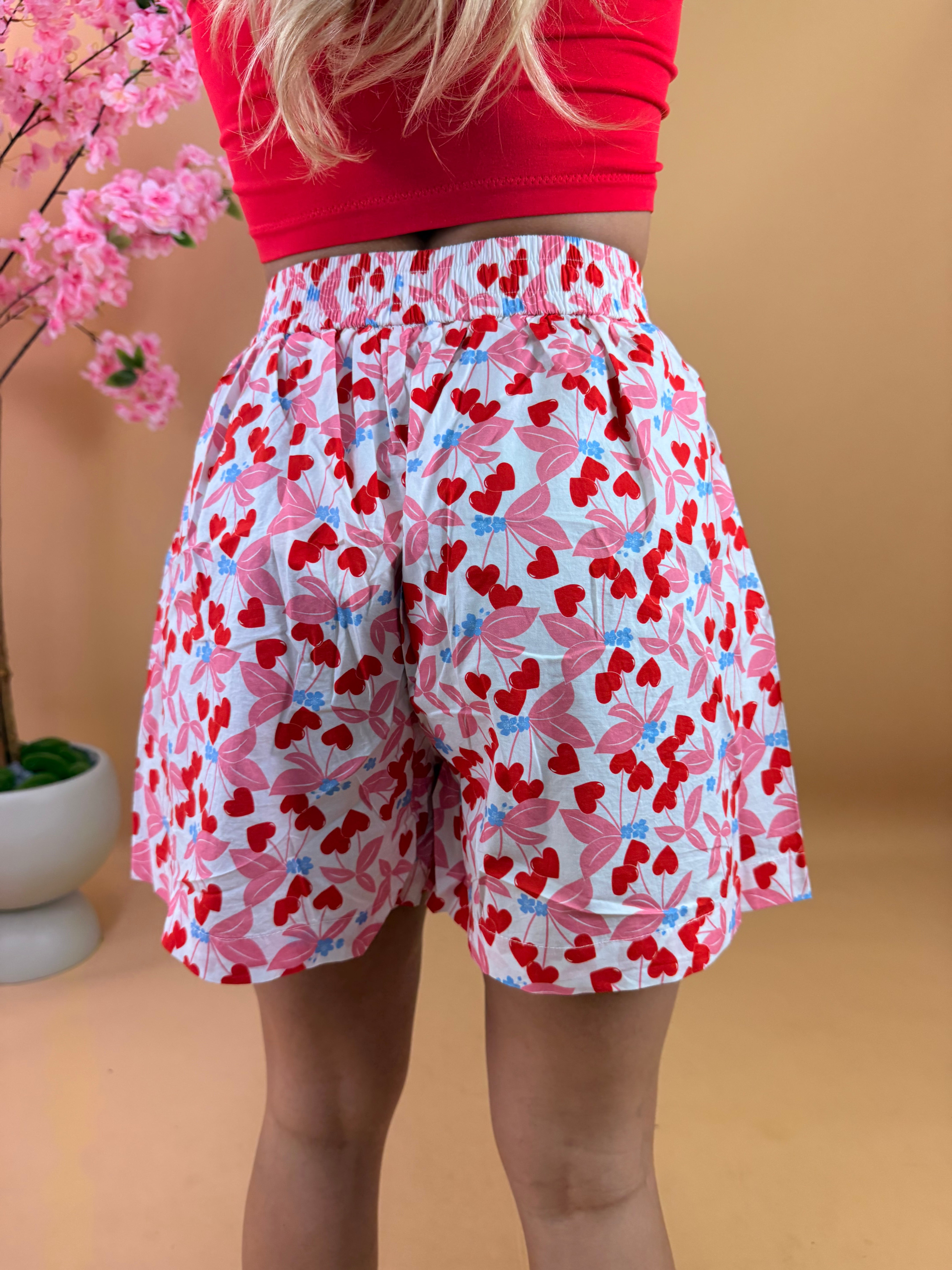 MINI SHORTS FANTASY CUORI ROSSO