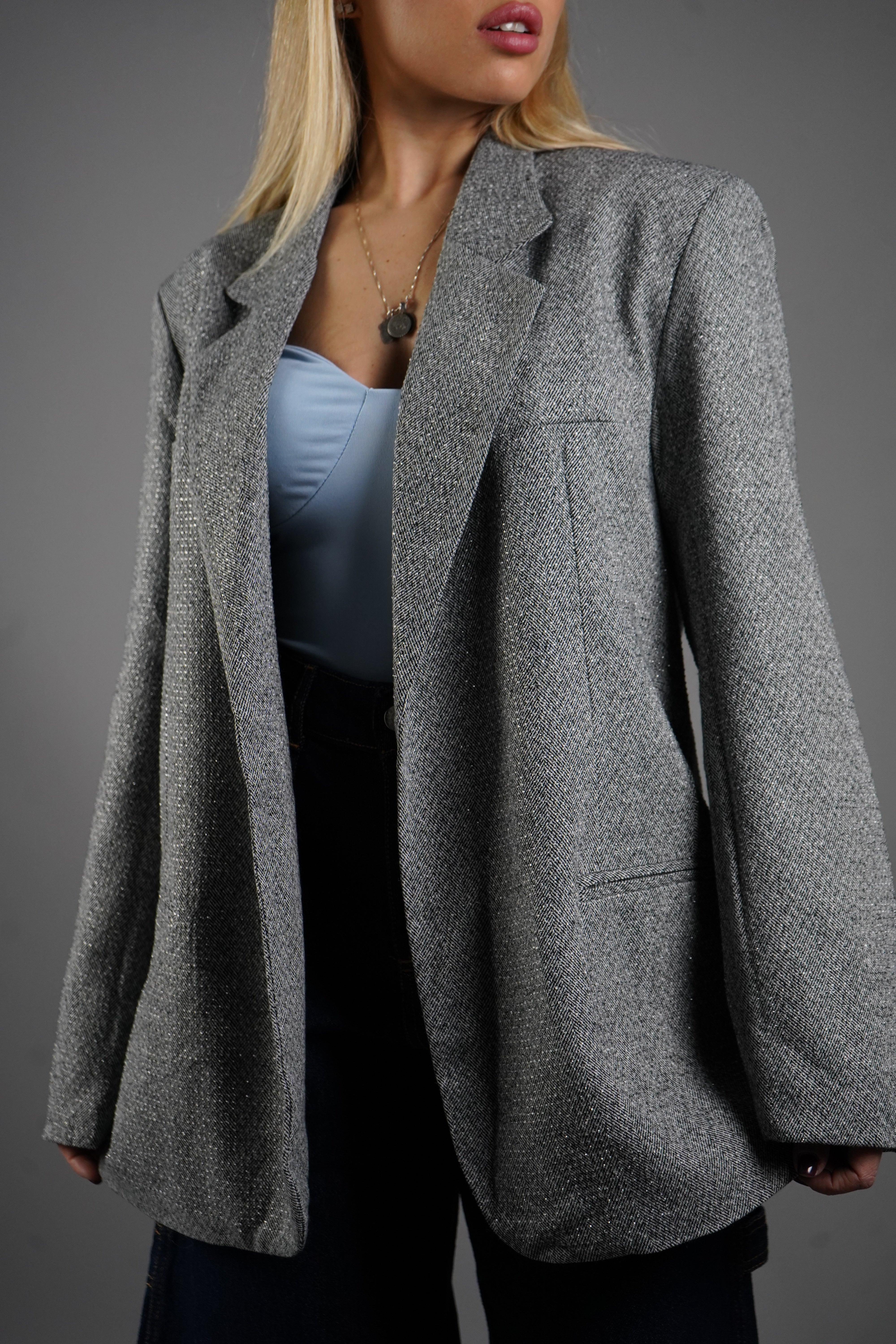 BLAZER STRASS GRIGIO CHIARO