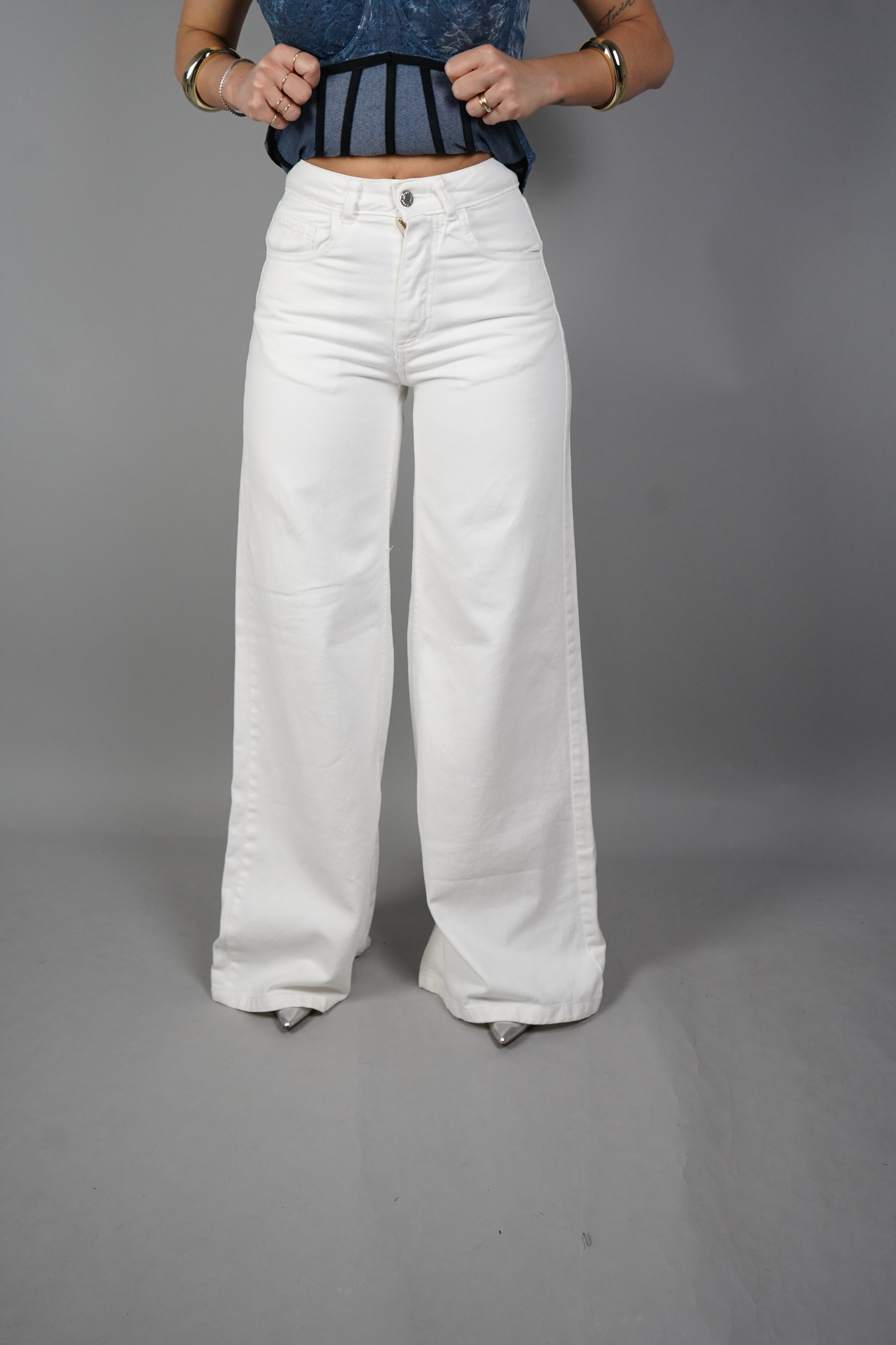 JEANS FULL LEG BIANCO