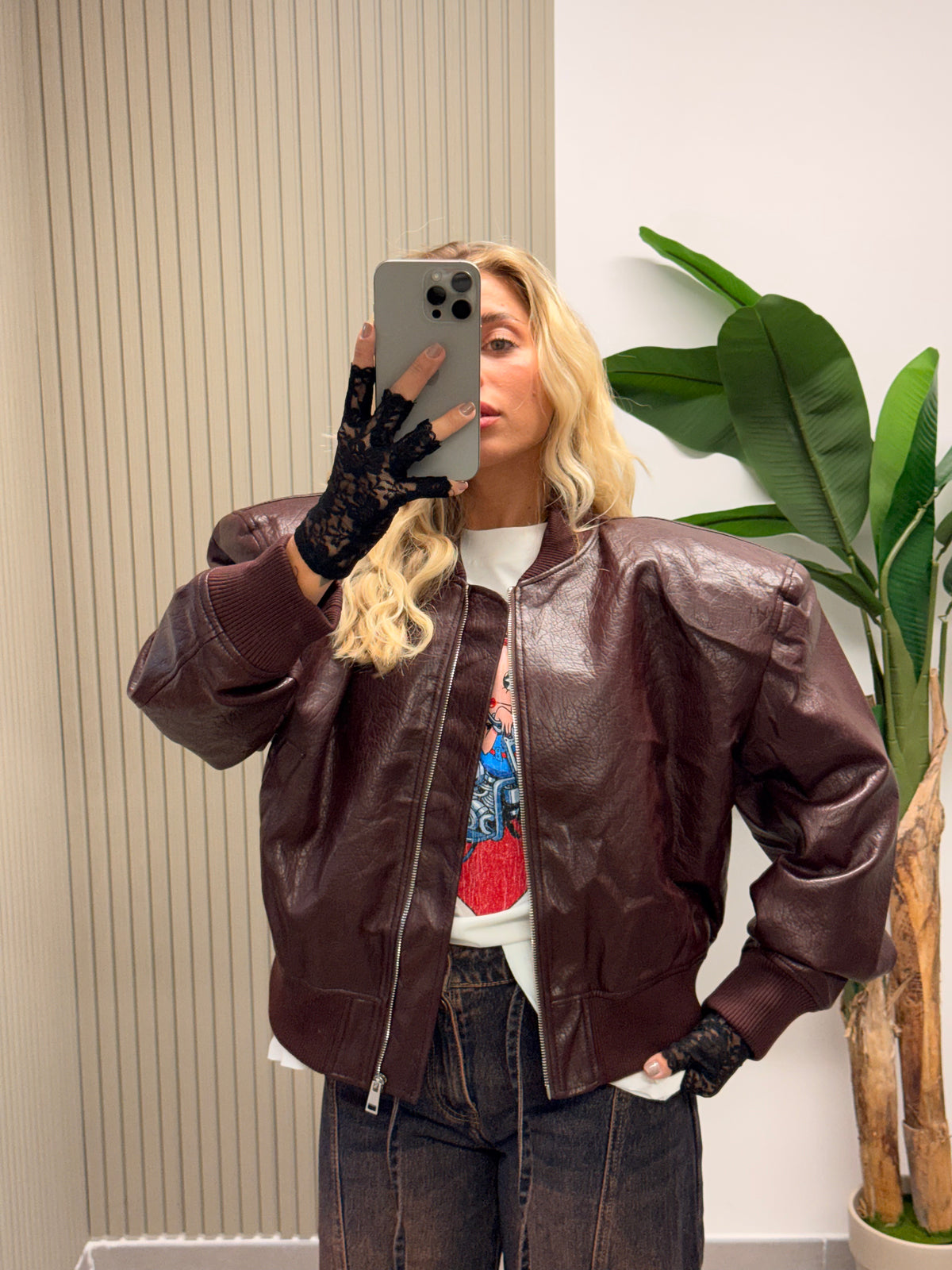BOMBER CON SPALLINE BORDEAUX