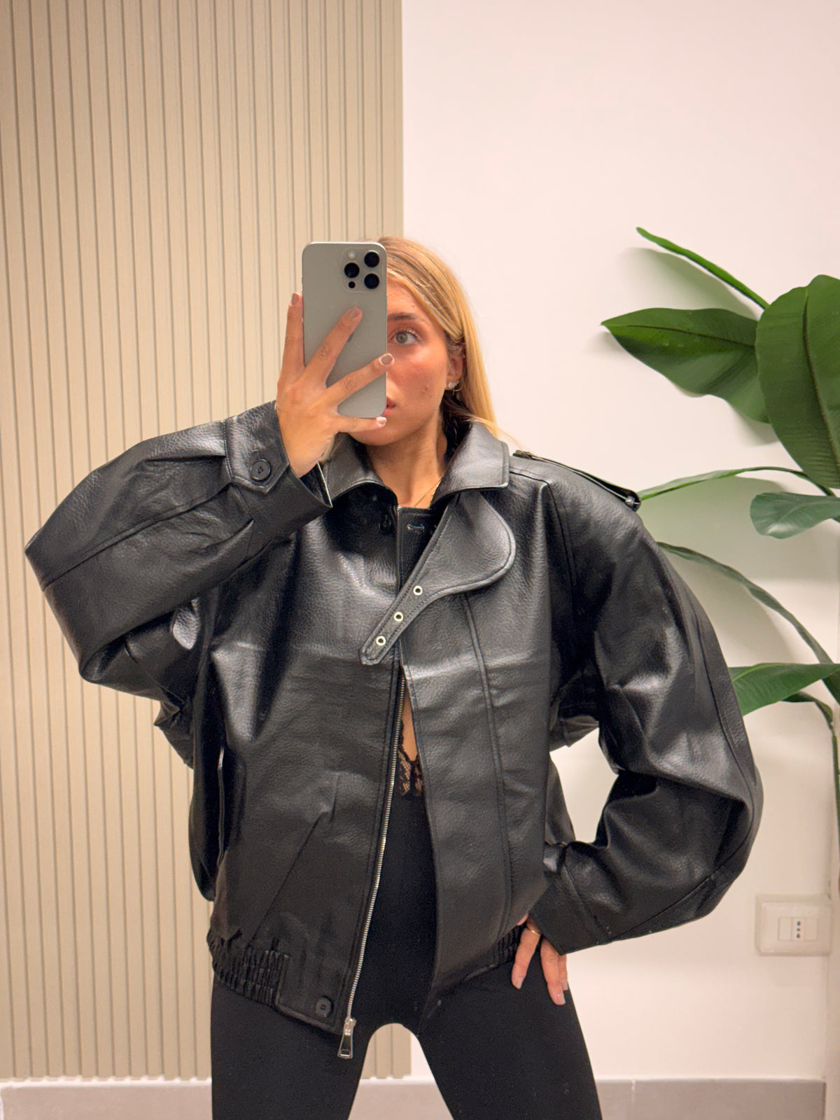 BOMBER ECOPELLE CON SPALLINA MADRID NERO