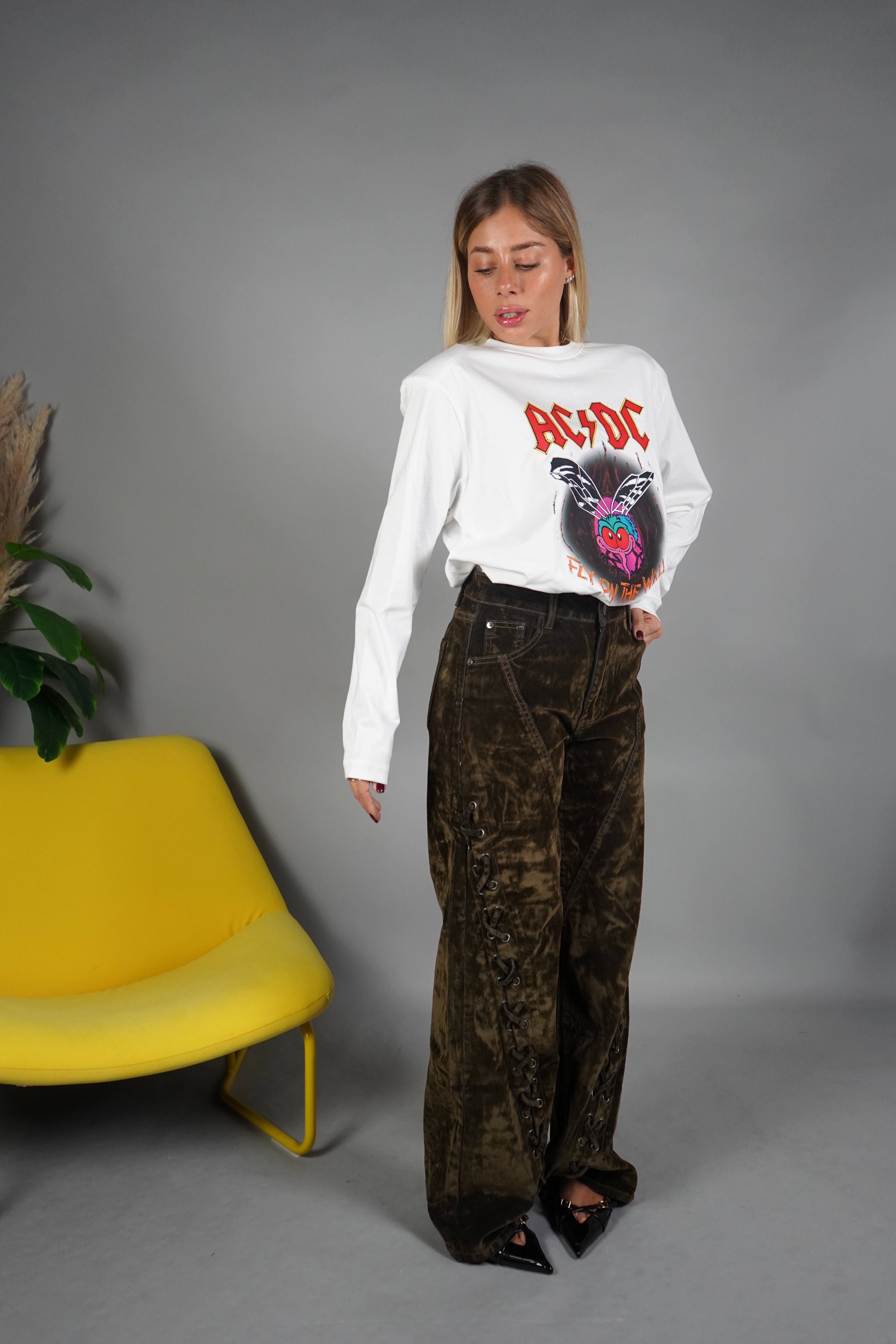 T-SHIRT SPALLINE ACDC MANICA LUNGA