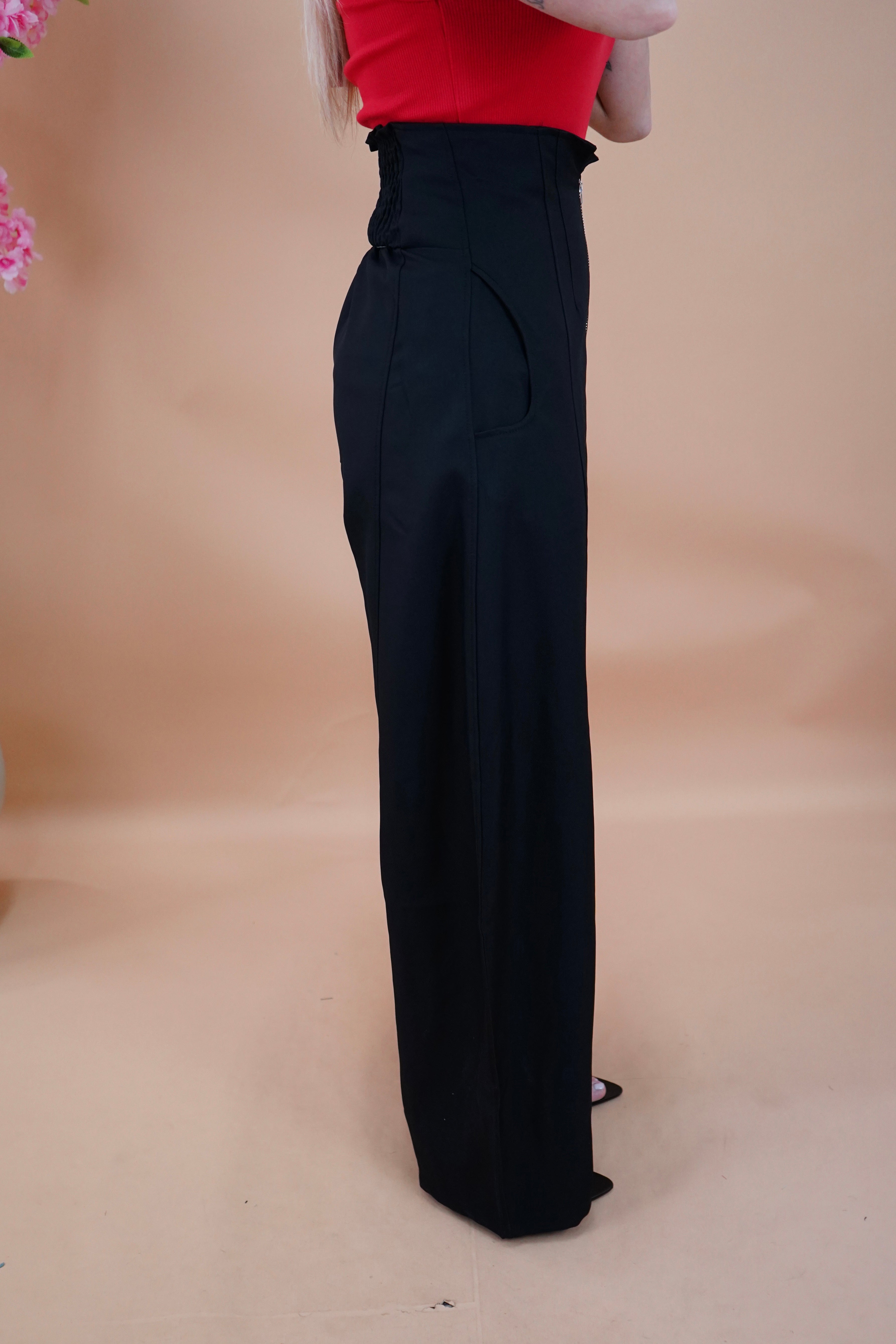 PANTALONE BALLON CON ZIP NERO