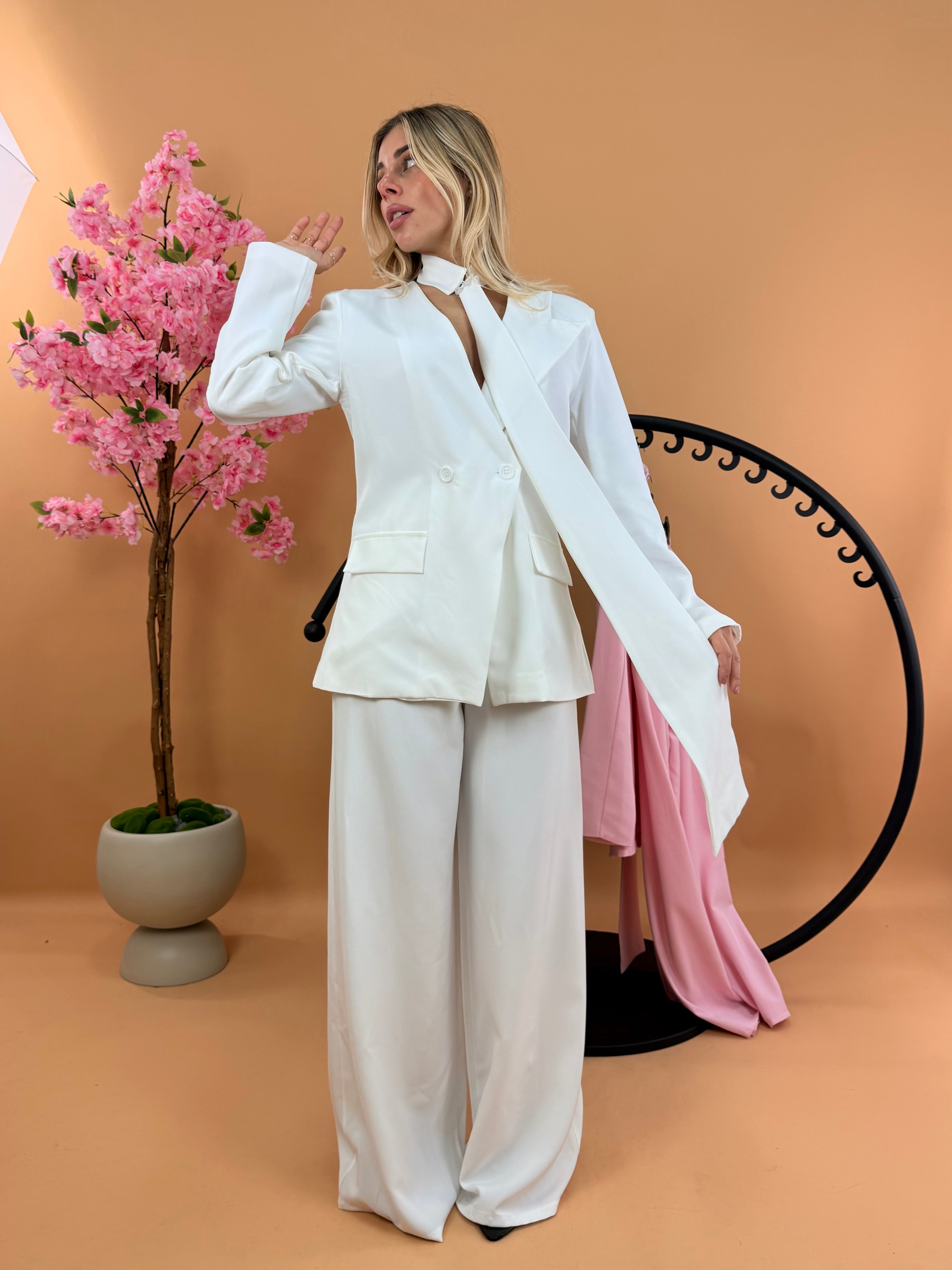 TAILLEUR FOULARD BIANCO