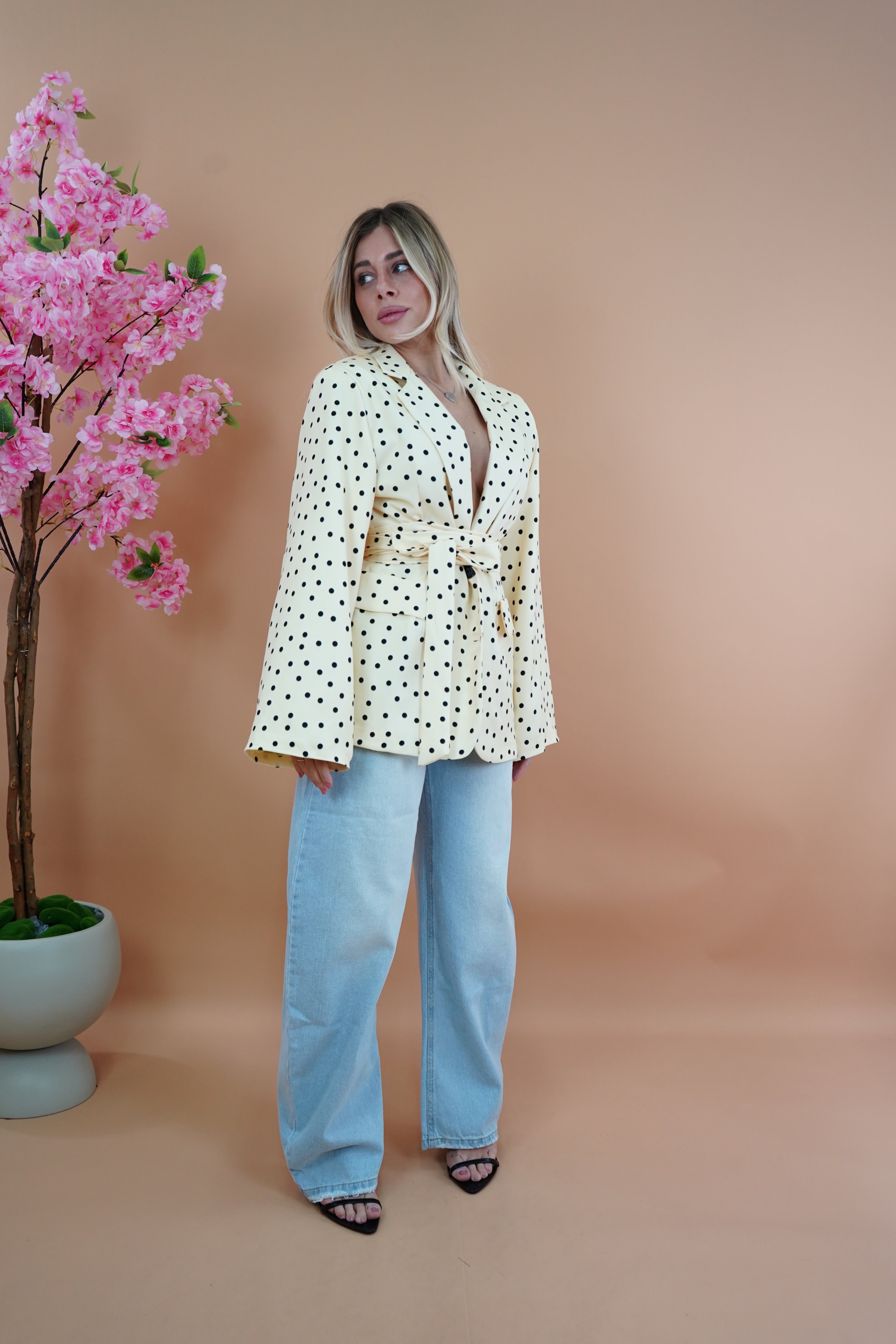 BLAZER KIMONO POIS GIALLO
