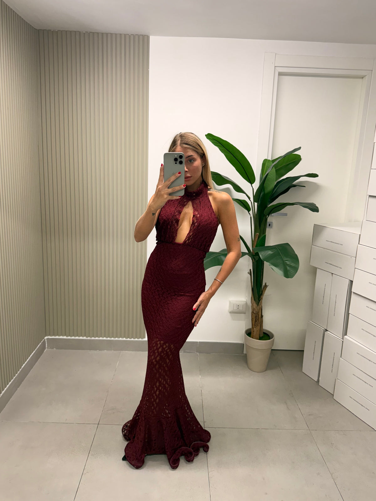 LONG DRESS ANITA BORDEAUX
