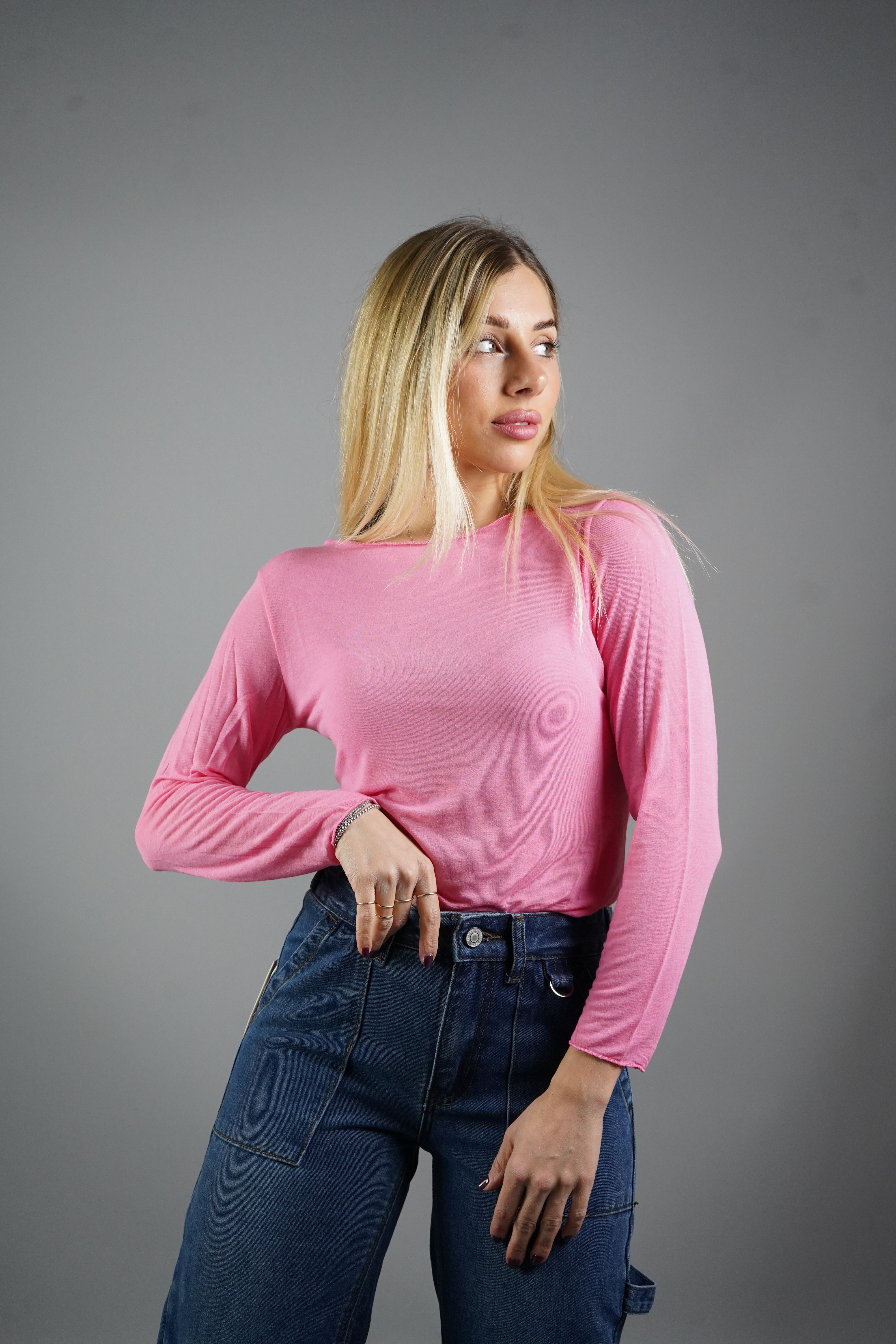 MAGLIA CASHMERE ROSA