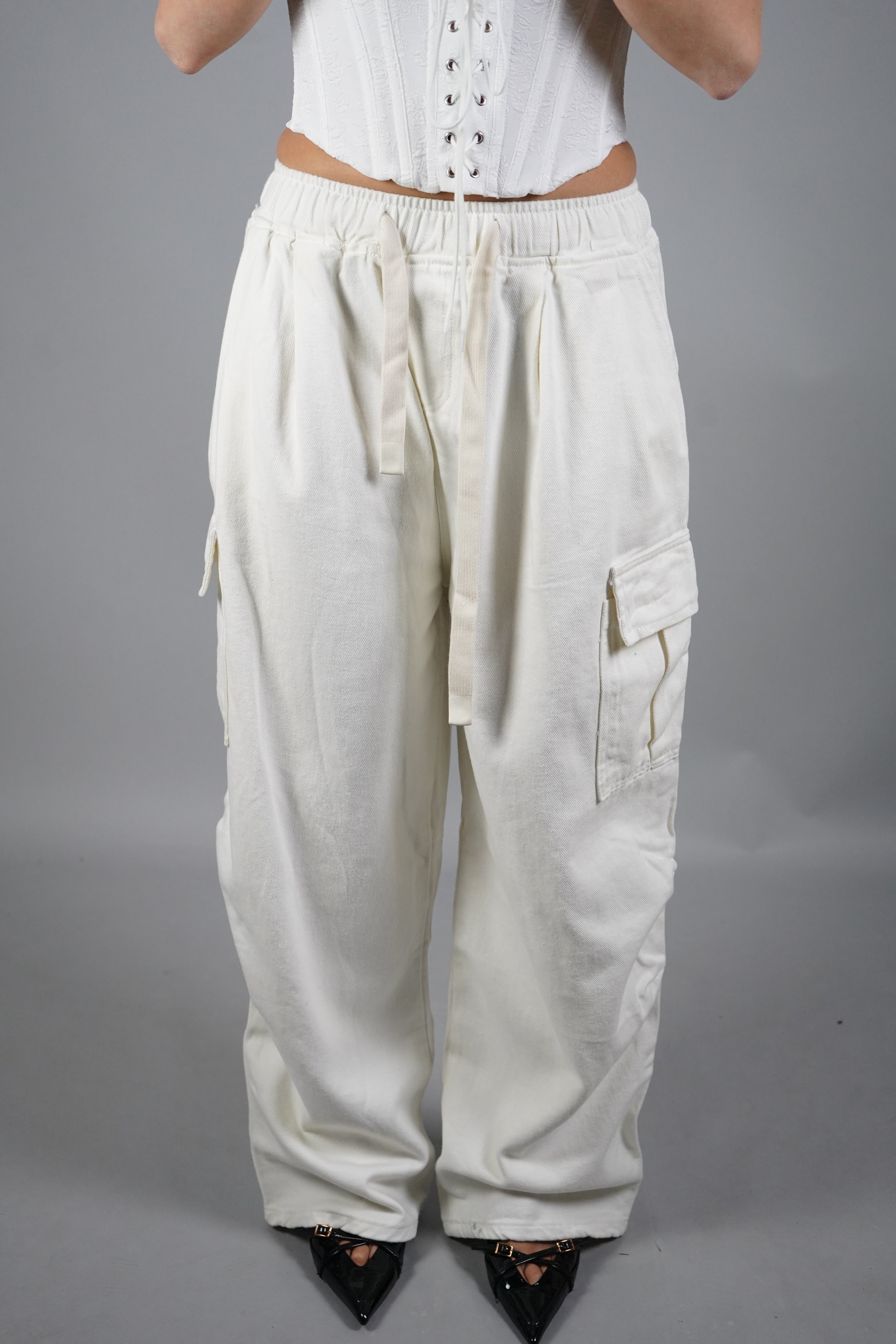 JEANS CARGO KATE BIANCO