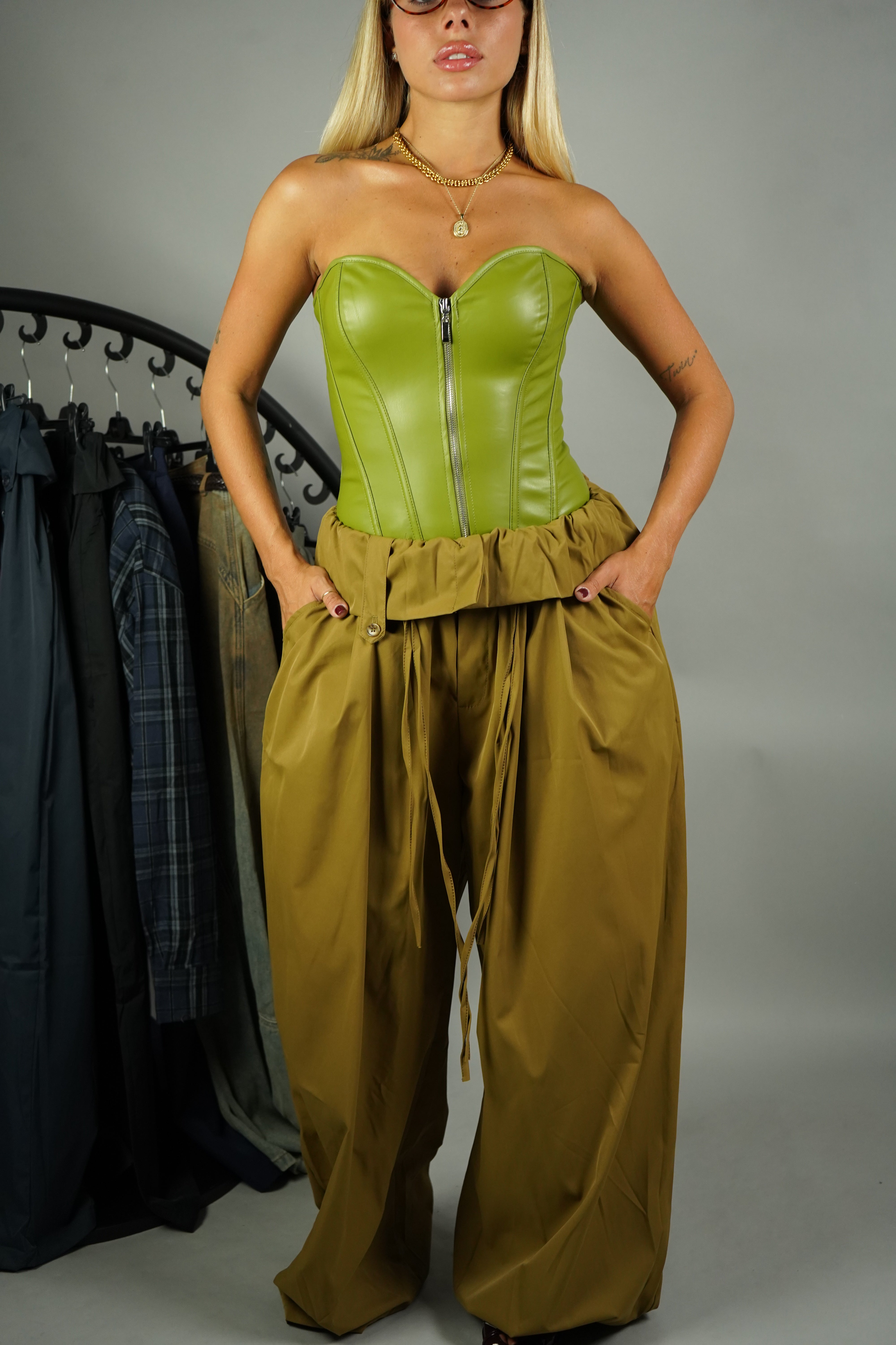 PANTALONE BALLON ARRICCIO BEIGE