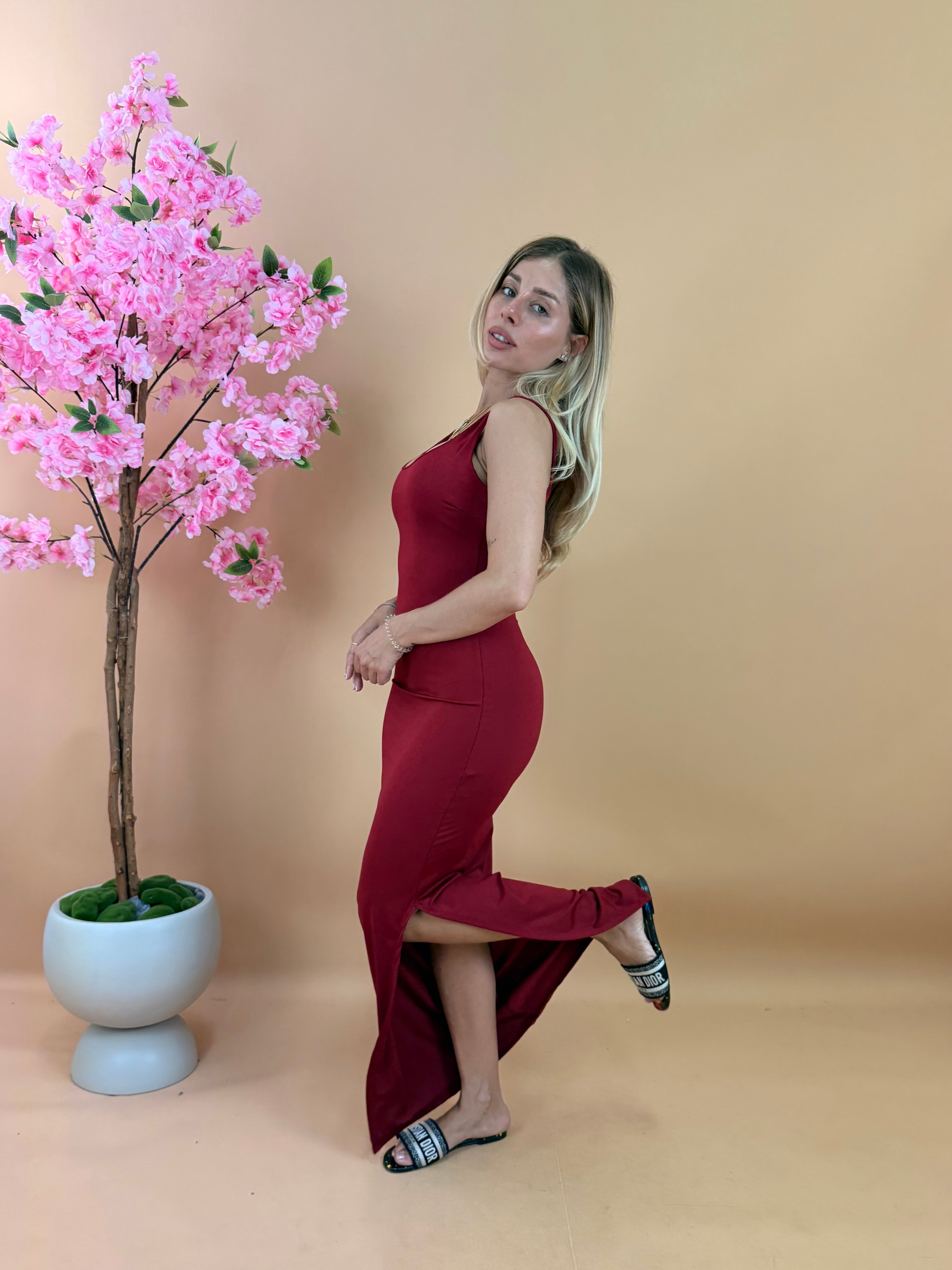 LONG DRESS EVERYDAY BORDEAUX