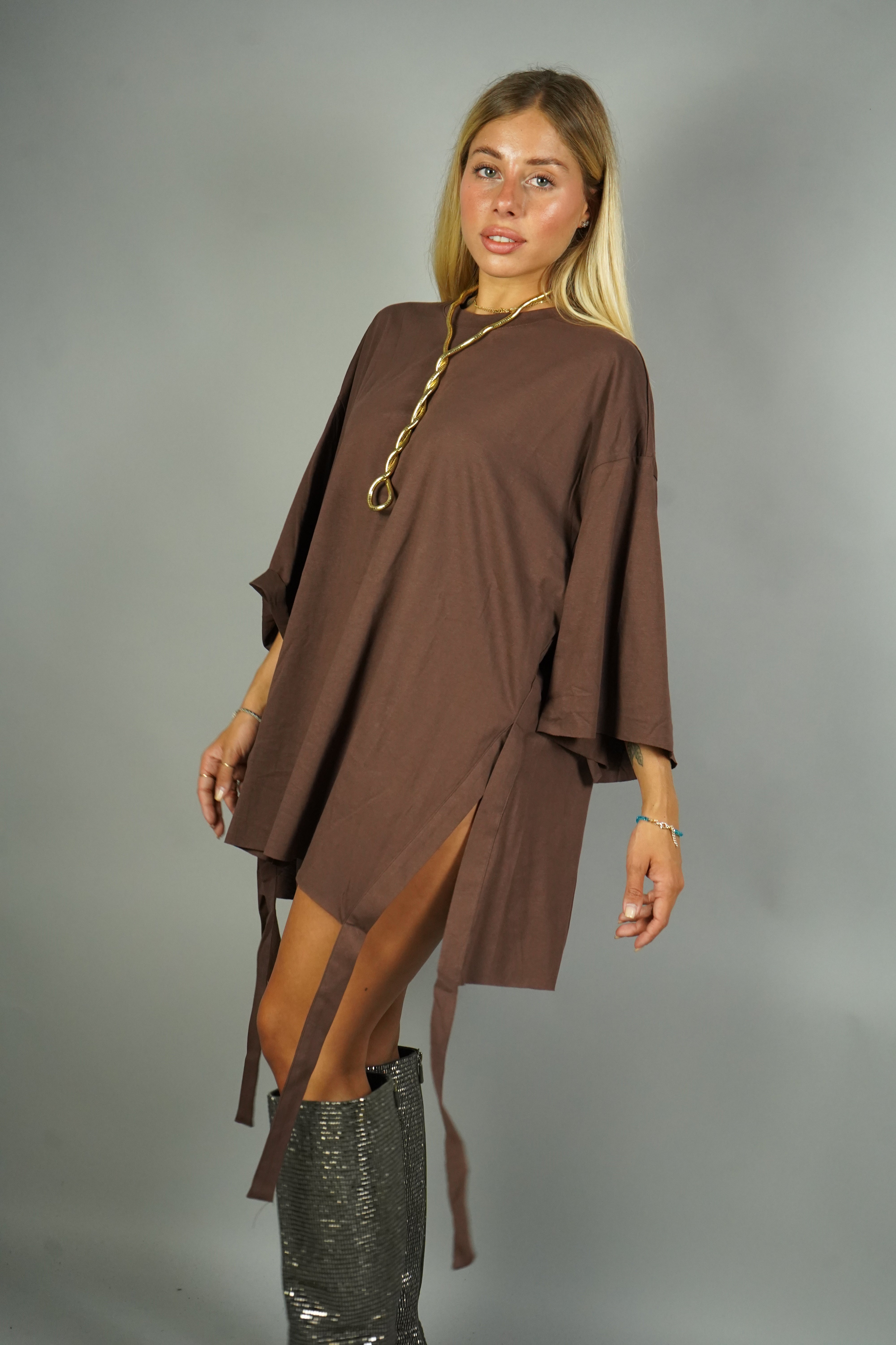 MAXI T-SHIRT MARIKA MARRONE