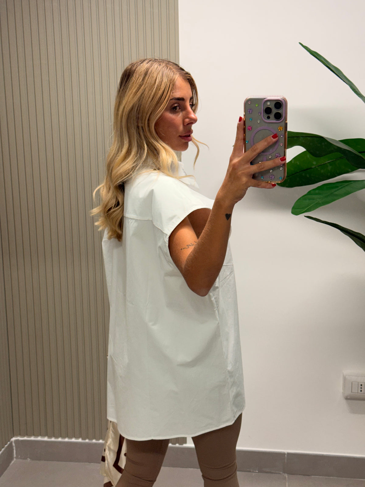 CAMICIA SMANICATO BIANCA