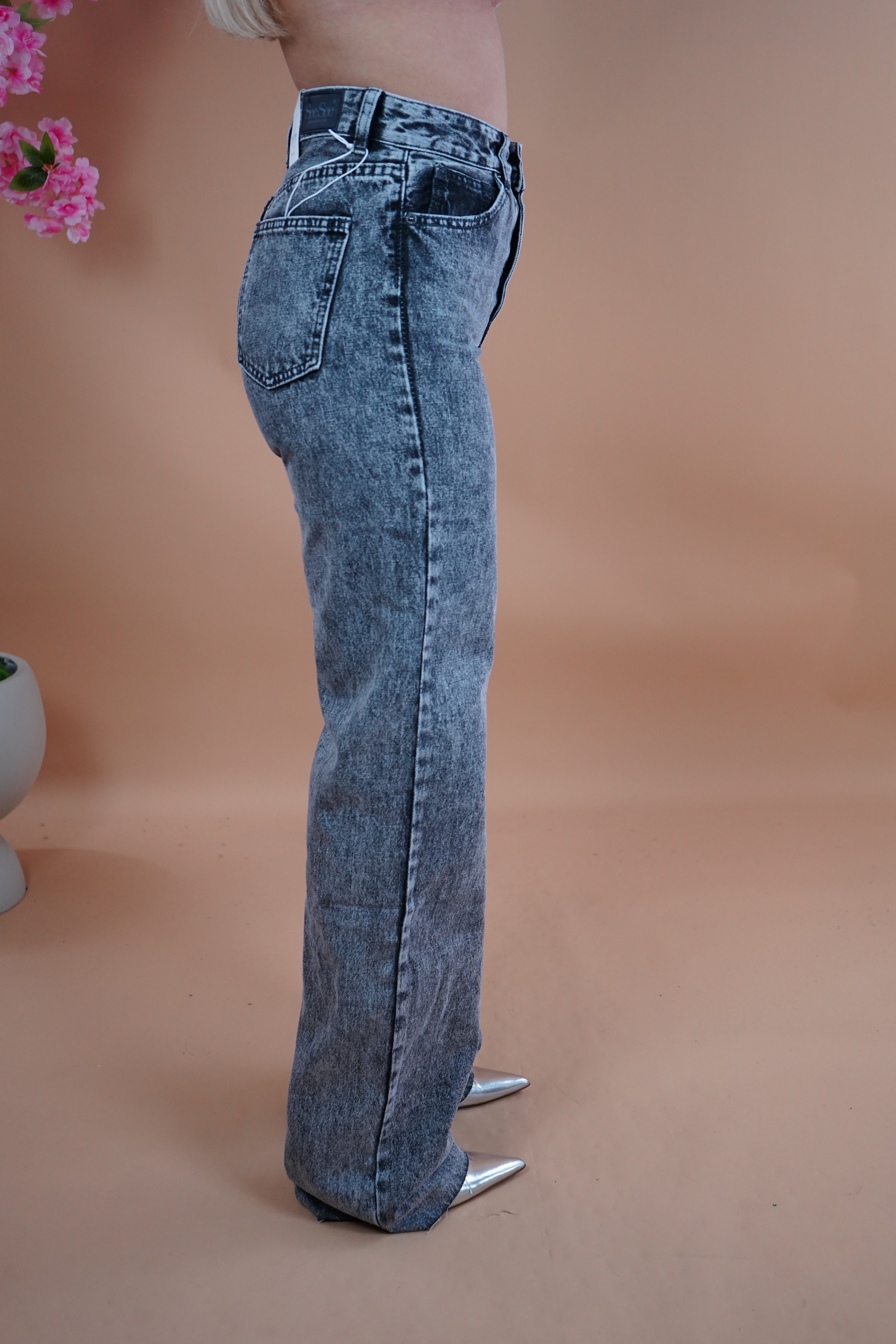 JEANS WIDE SESE GRIGIO