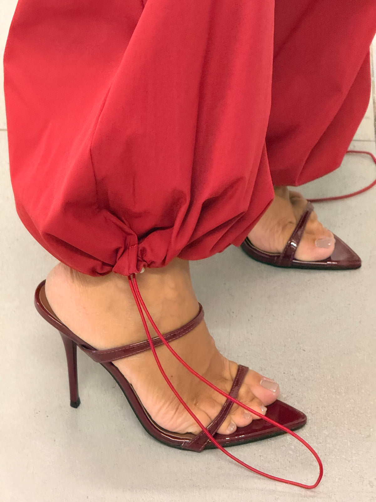 PANTALONE CARGO BUSTINO ROSSO