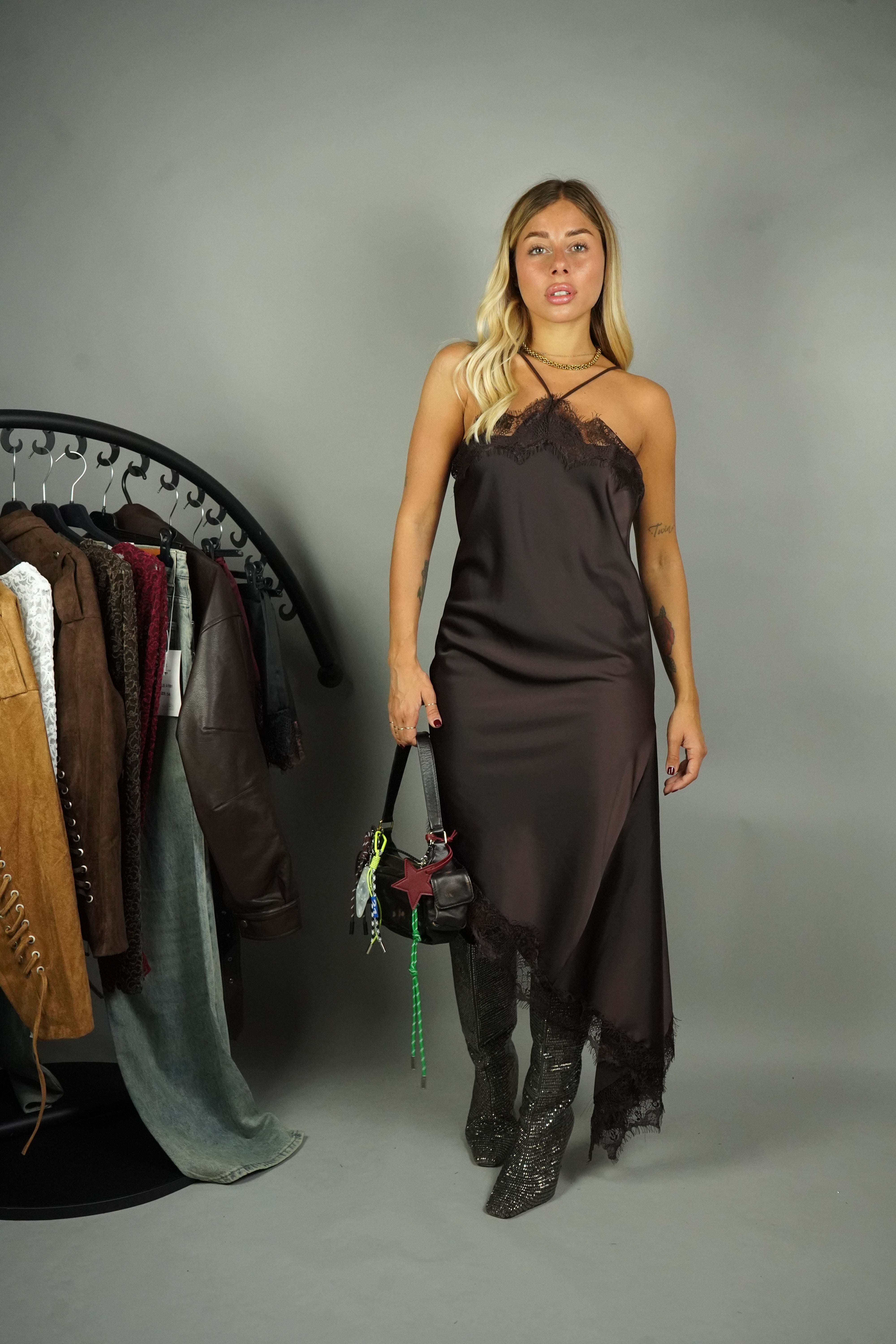 DRESS ANASTASIA MARRONE