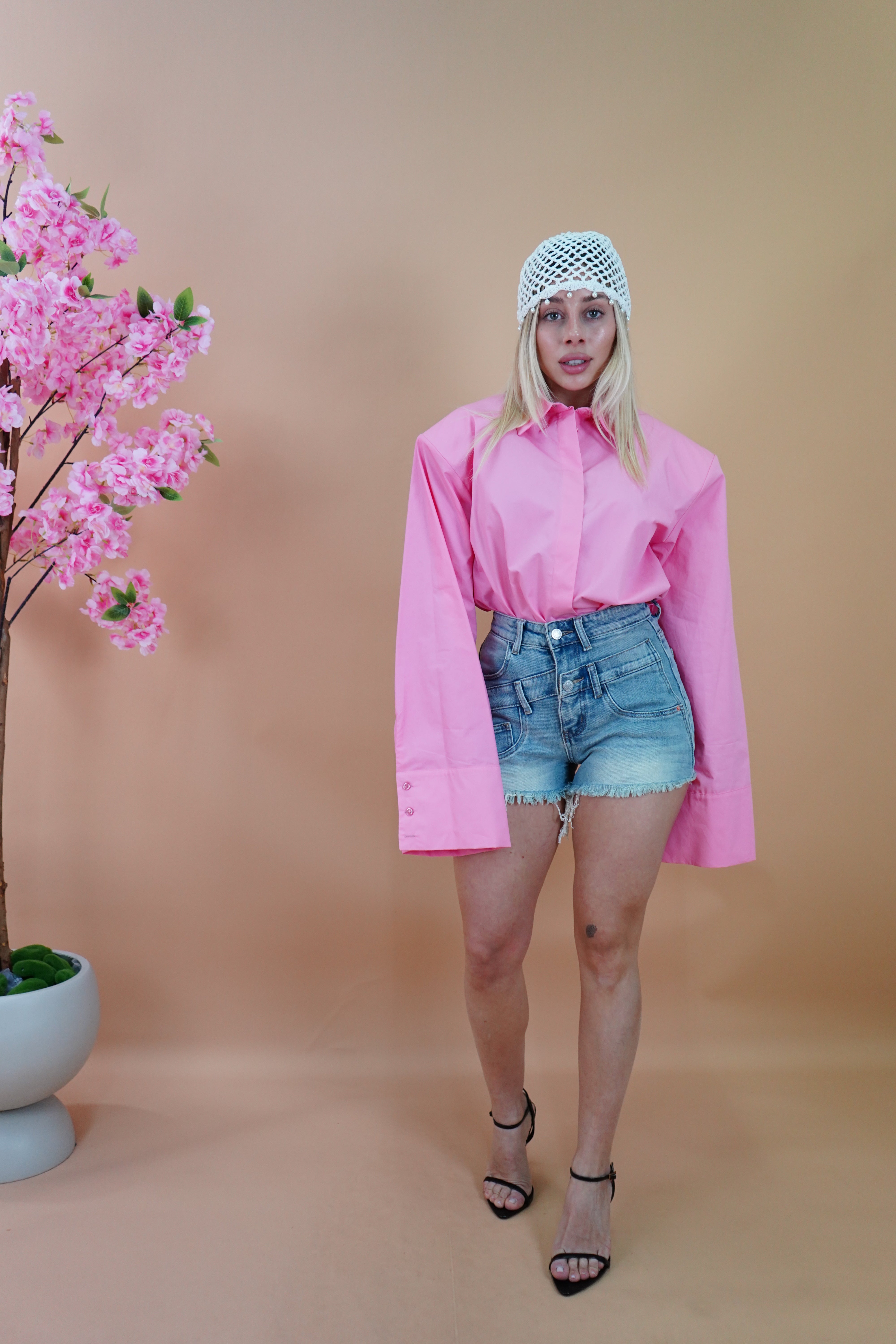 MAXI CAMICIA CON SPALLINA GILDA ROSA
