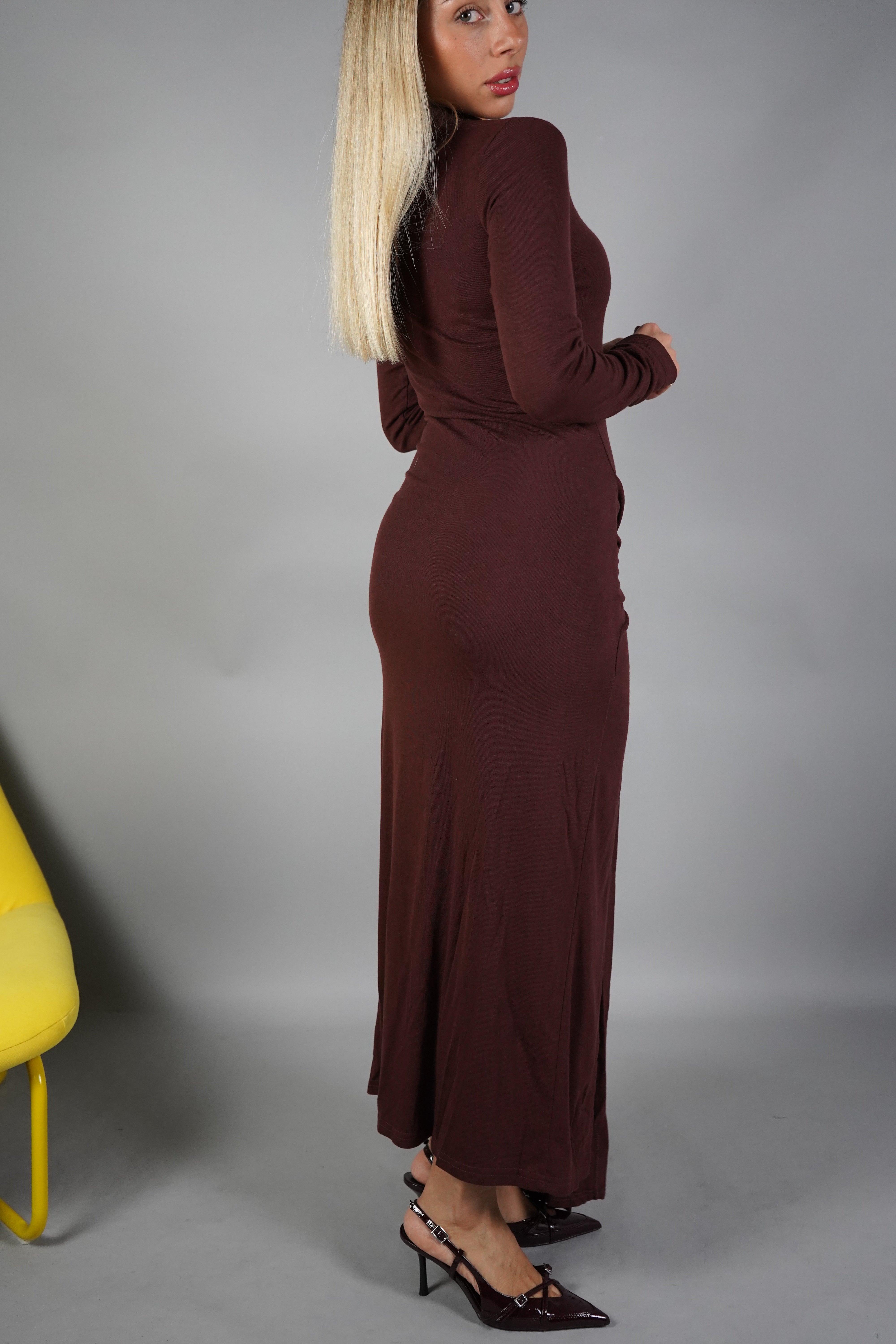 LONG DRESS BOTTONI CHOCO