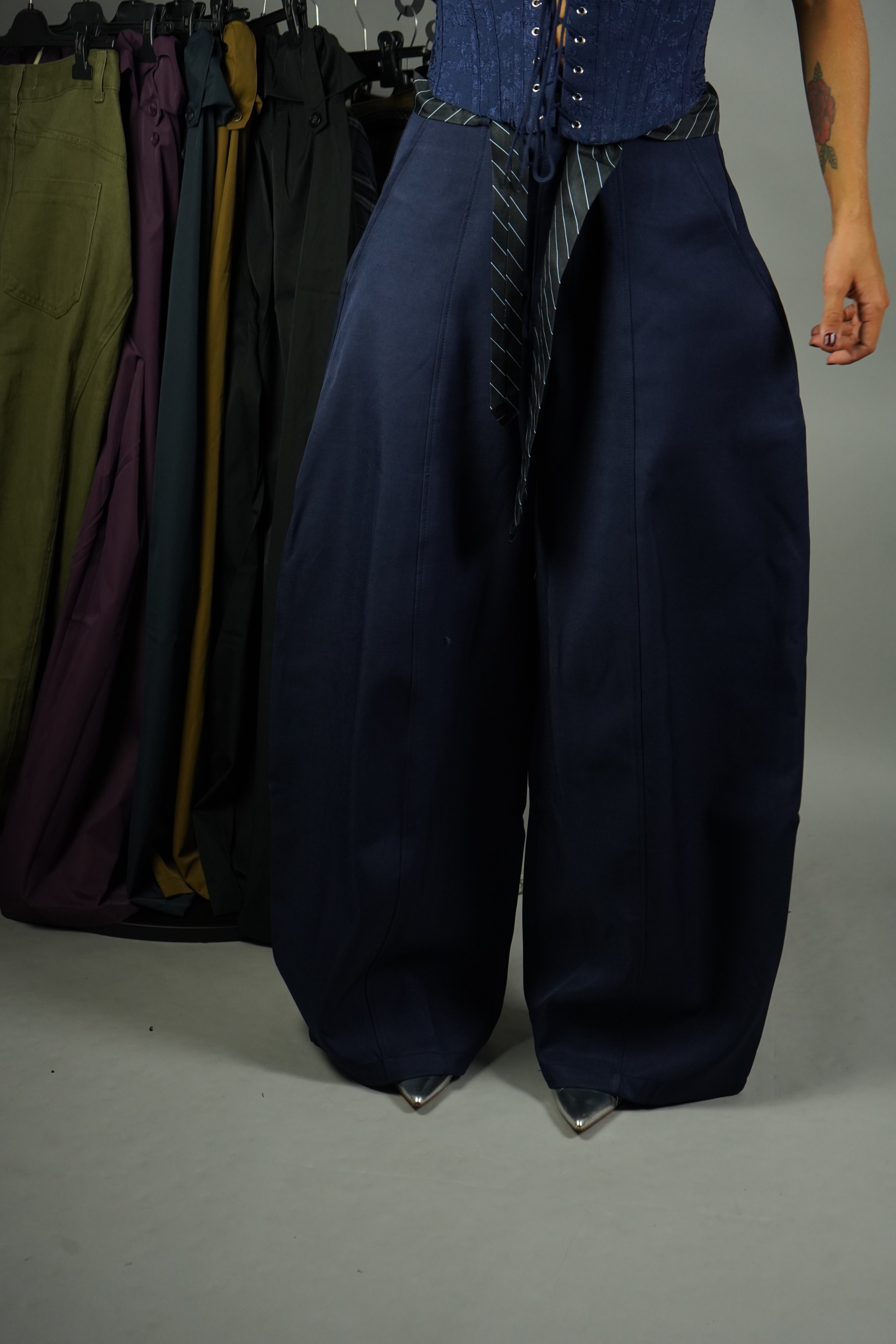 PANTALONE BALLON CRAVATTA BLU