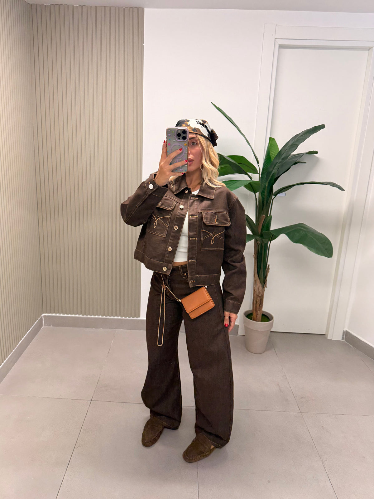 COORDINATO DENIM GRAZIA MARRONE