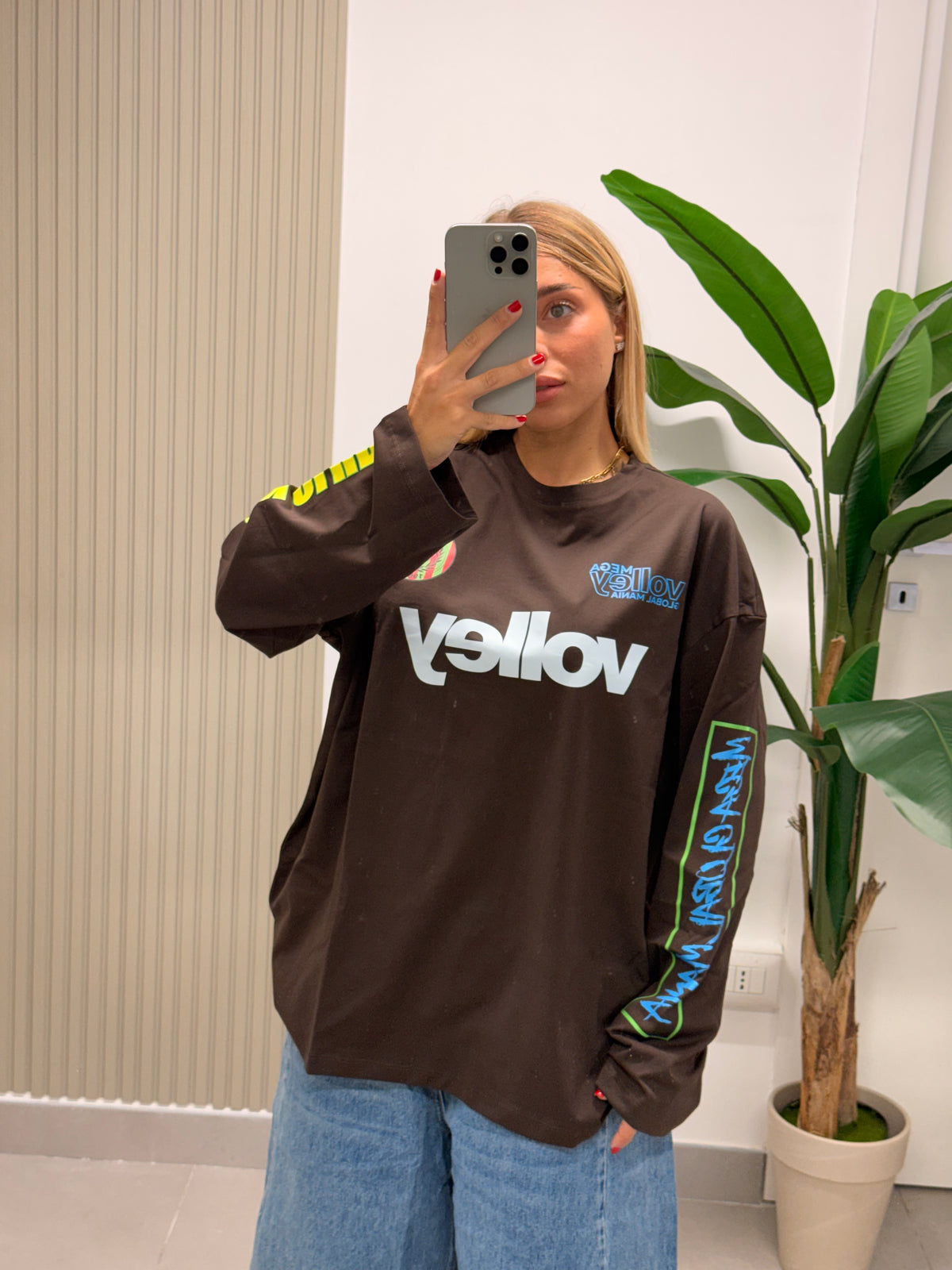 T-SHIRT VOLLEY MARRONE