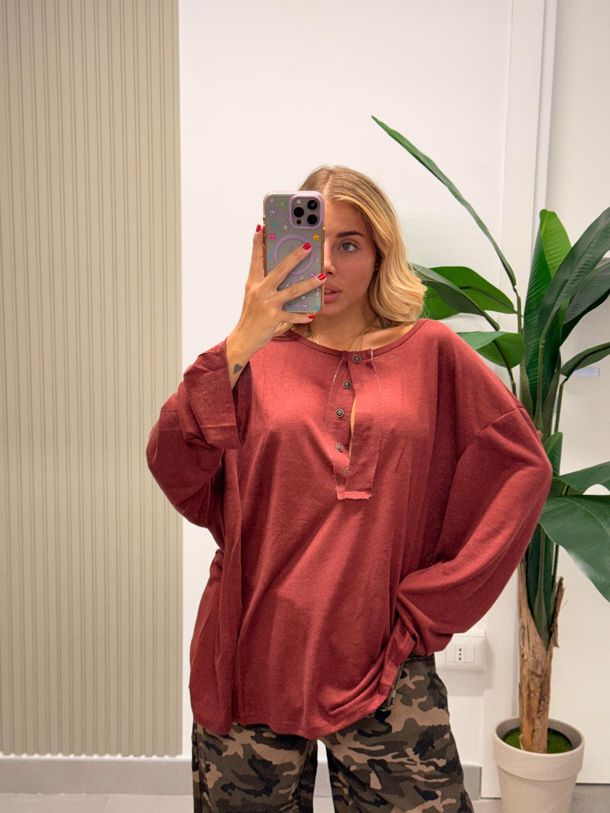 MAXI T-SHIRT BOYFRIEND BORDEAUX