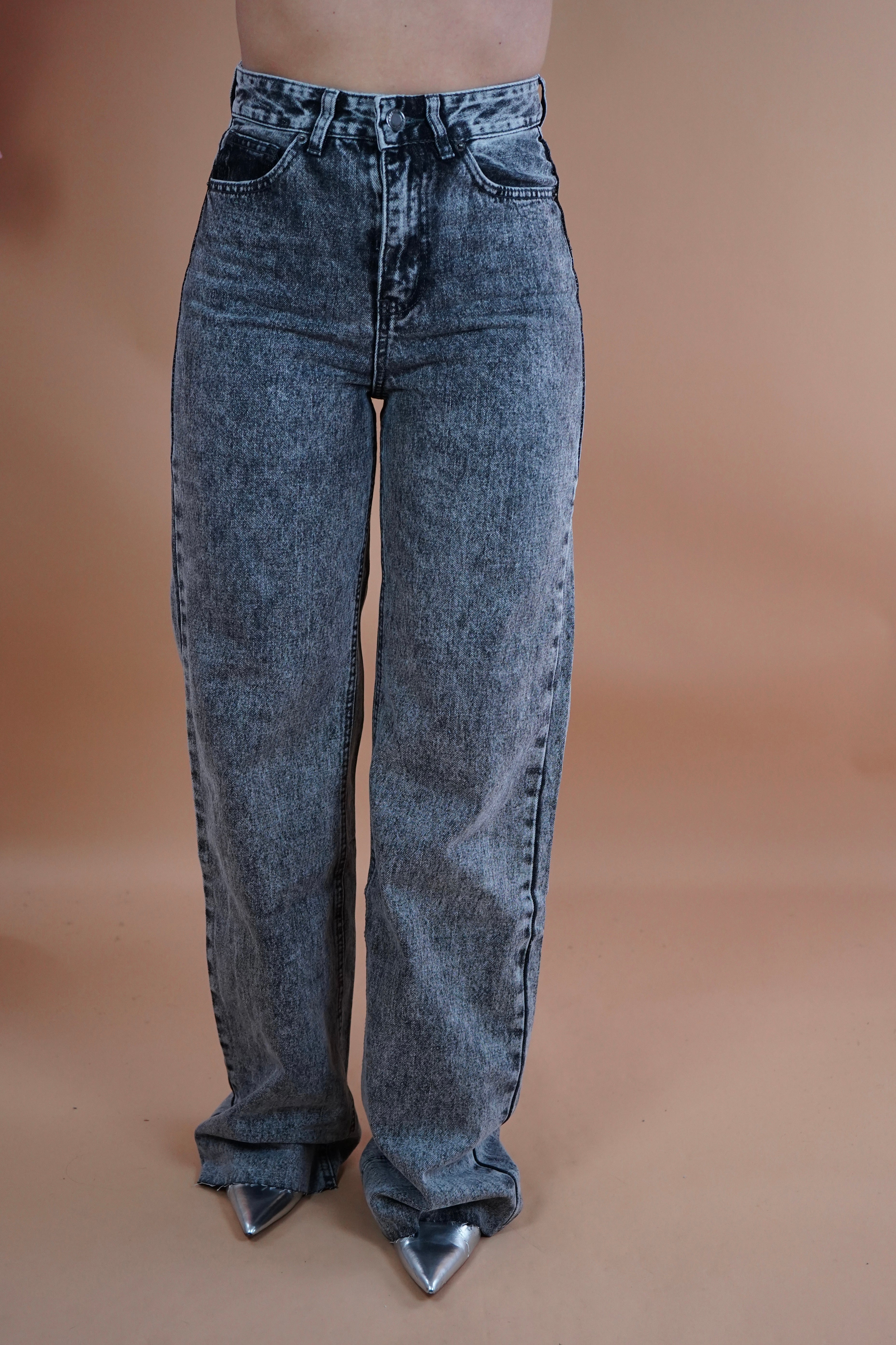 JEANS WIDE SESE GRIGIO