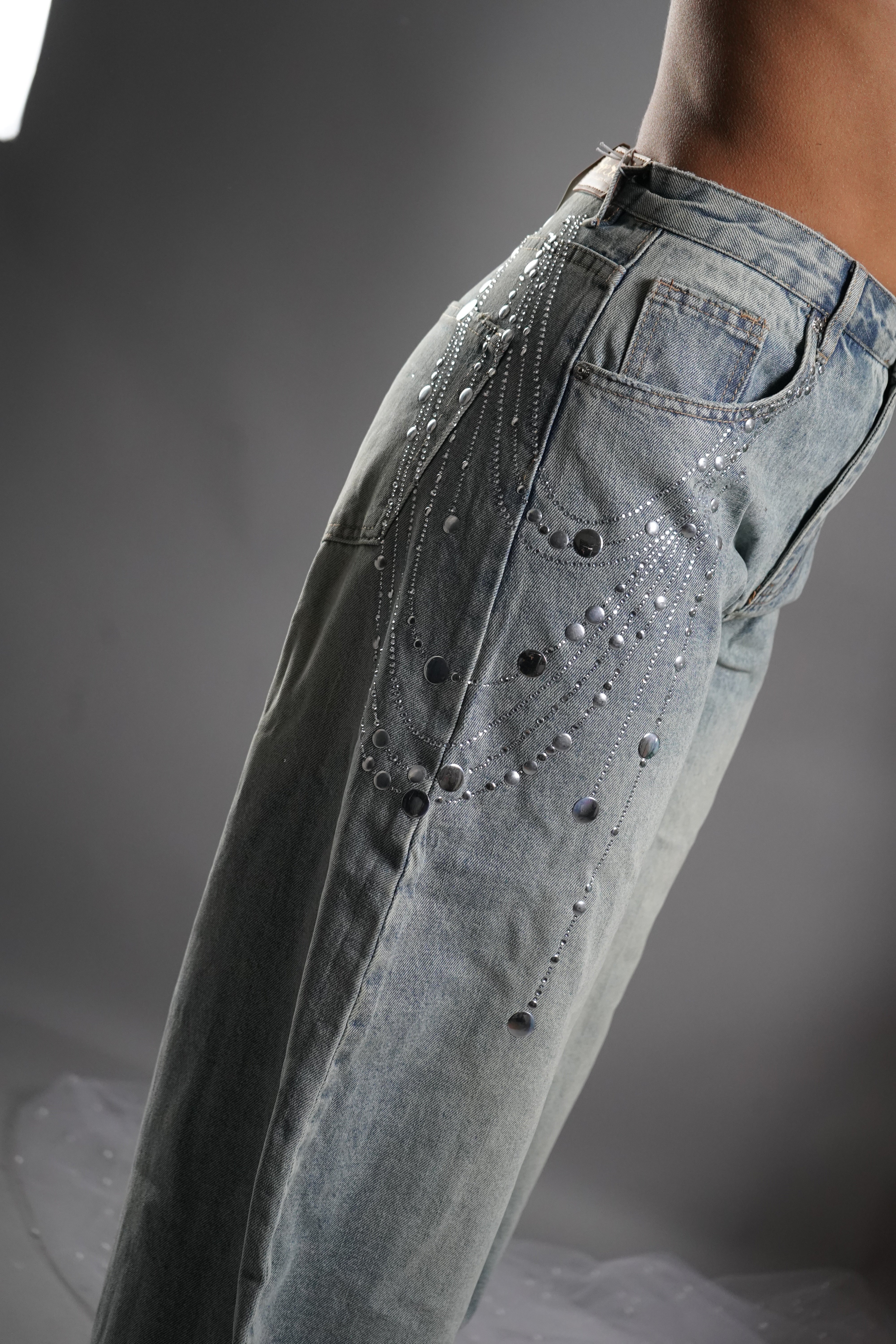 JEANS BAGGY CASCATA ARGENTO