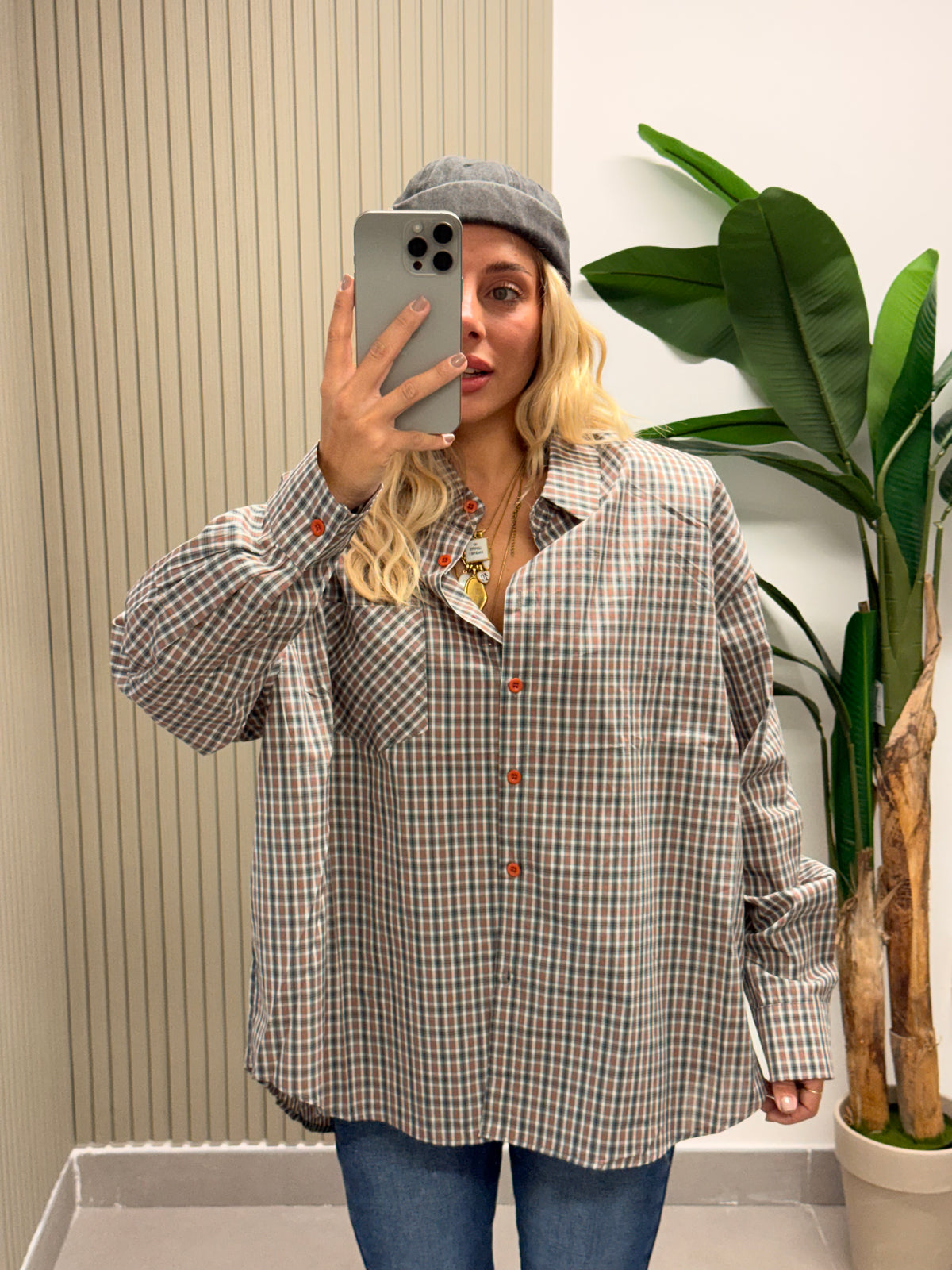 CAMICIA CON SPALLINA BOTTONI ARANCIO