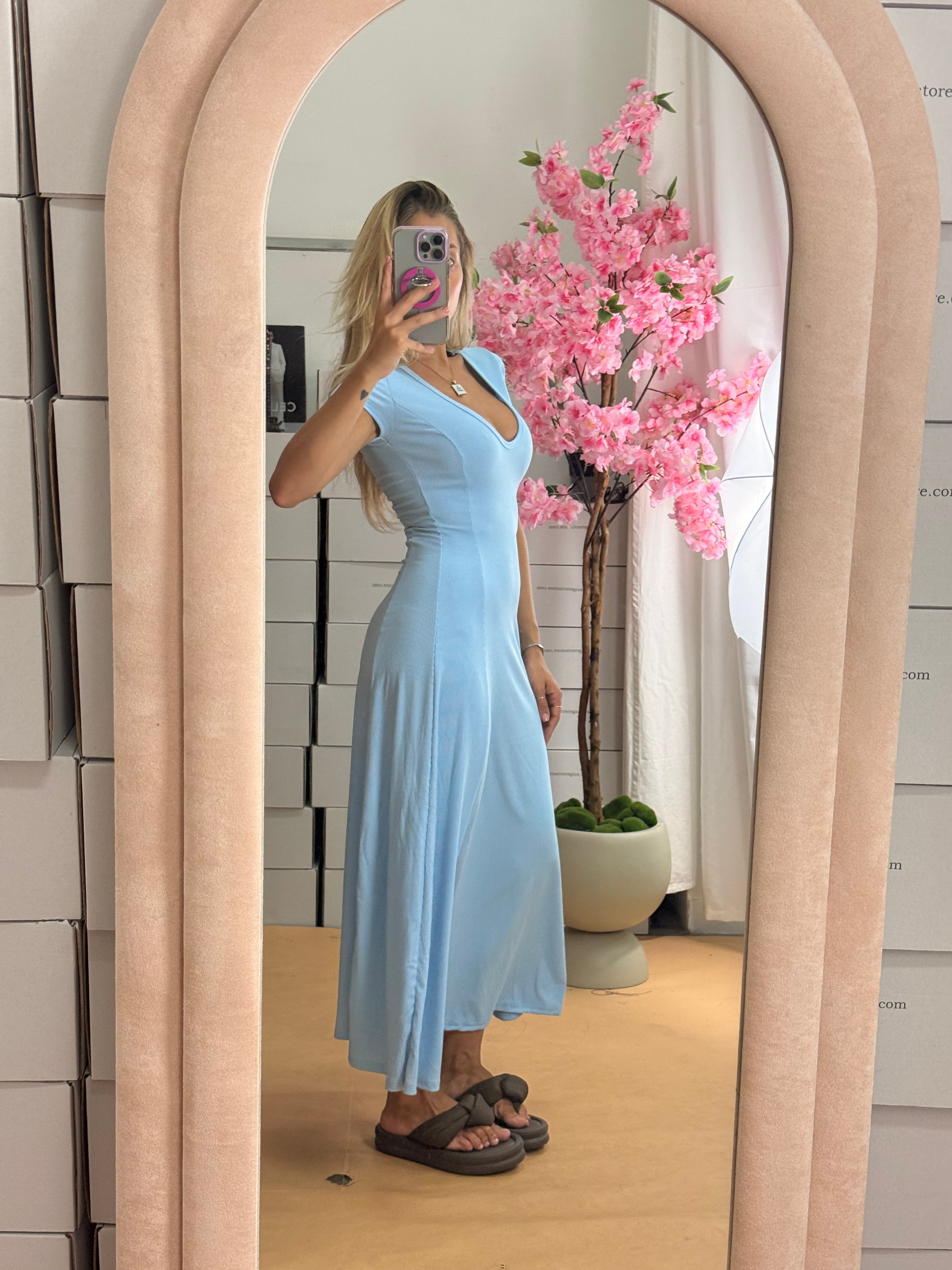 MIDI DRESS FRANCESCA AZZURRO