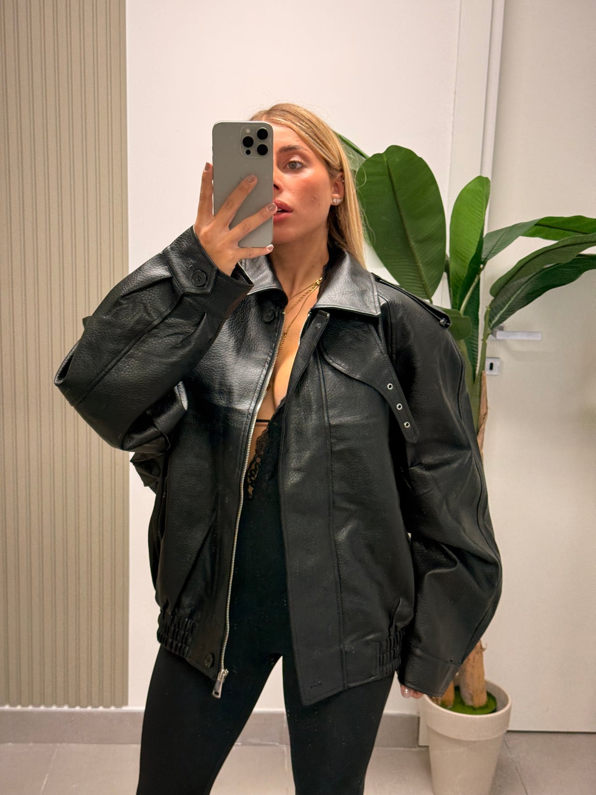 BOMBER ECOPELLE CON SPALLINA MADRID NERO