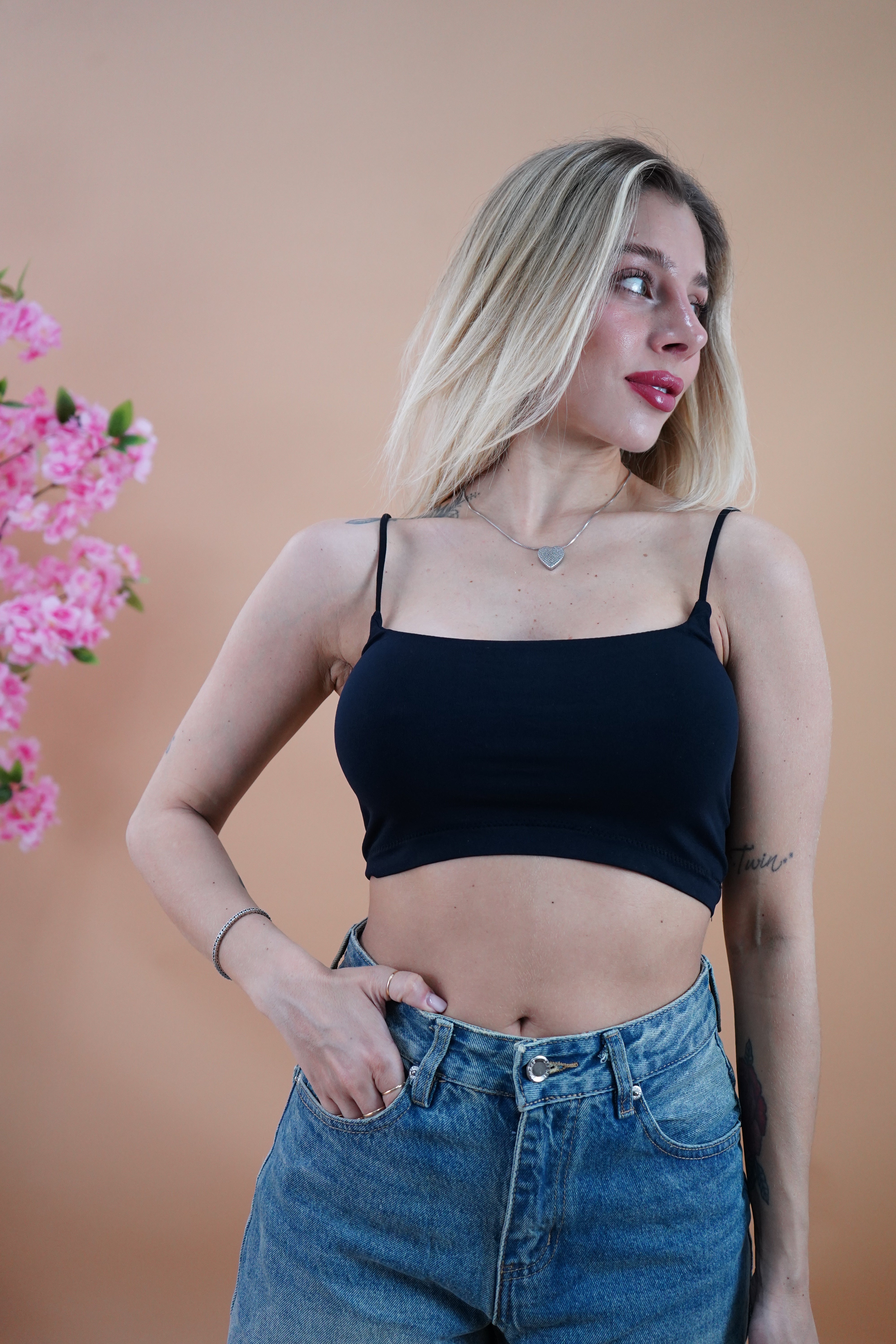 TOP CROP BASIC NERO