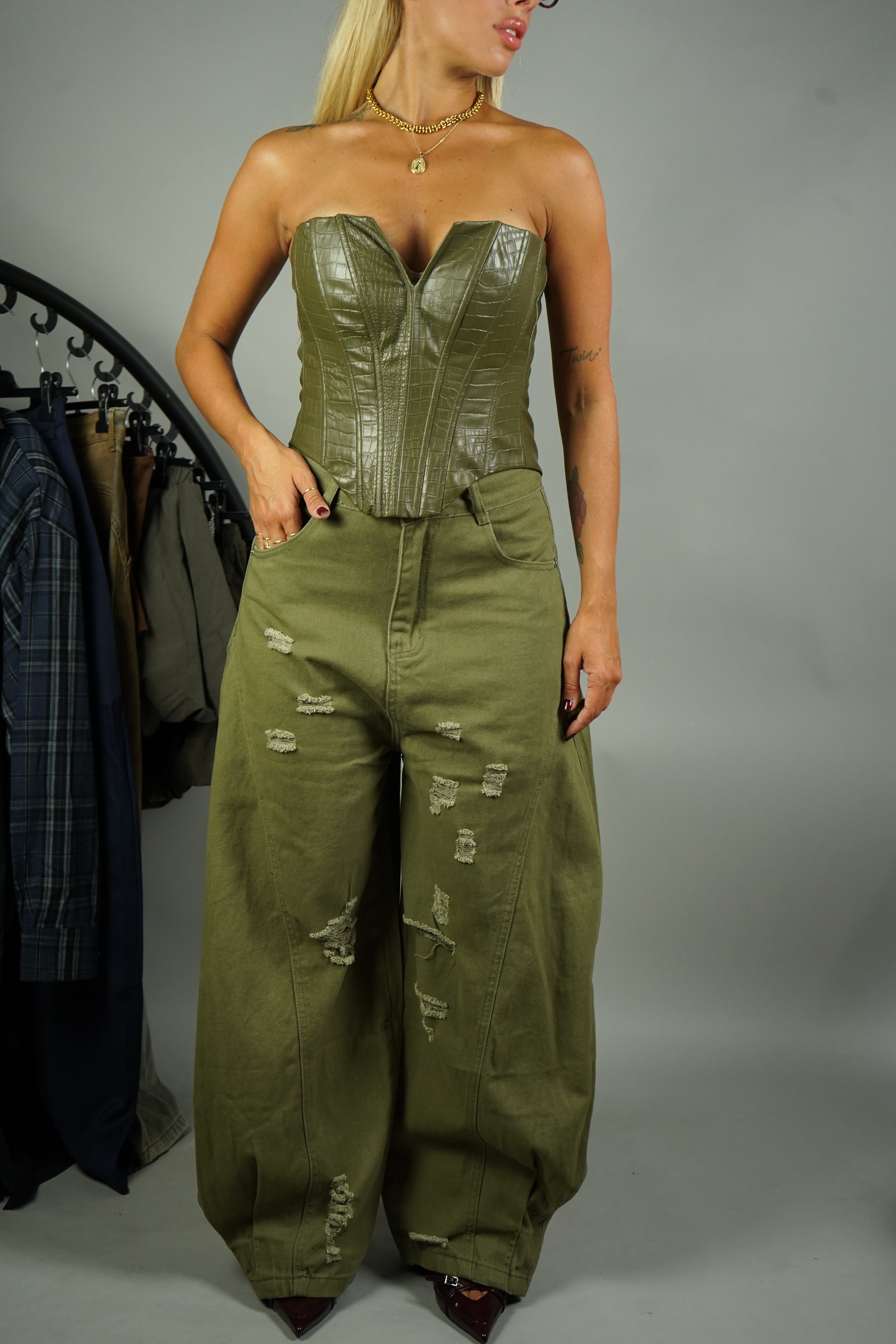 CORSETTO PITONATO VERDE