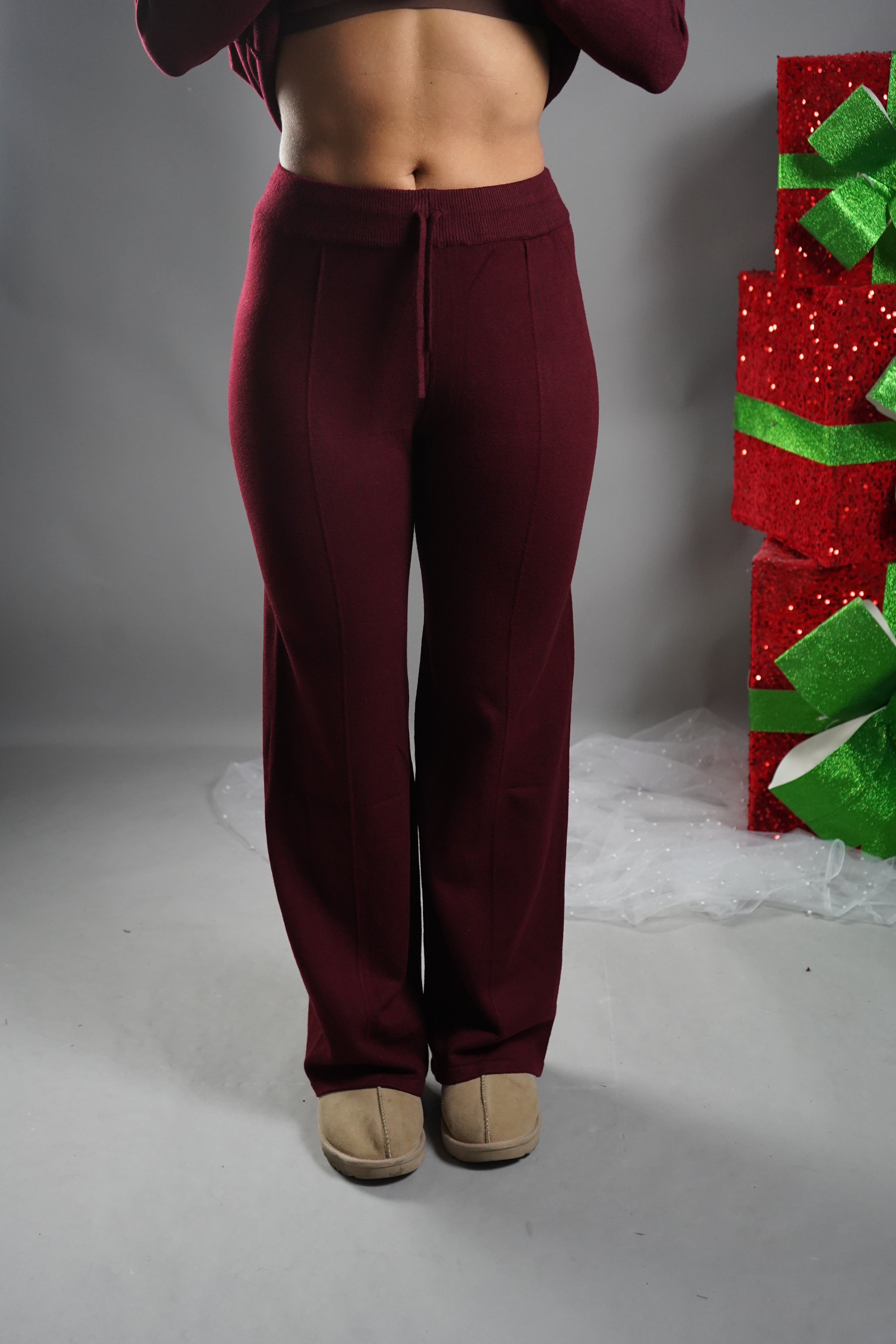 COORDINATO LANA RASATA DOPPIA ZIP BORDEAUX